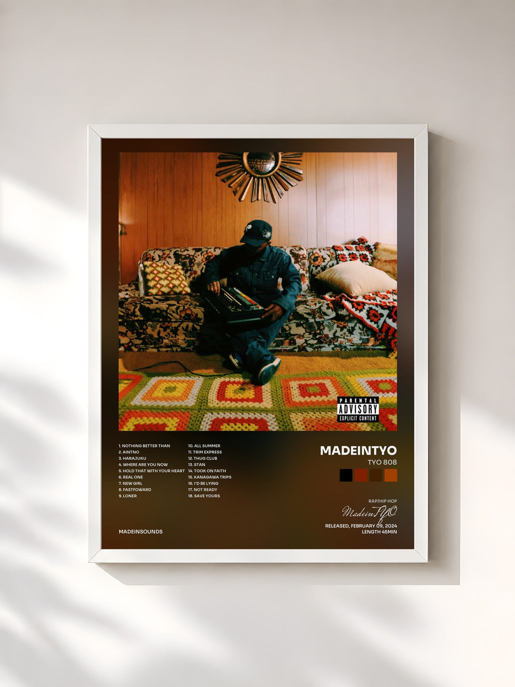 #blanc TYO 808 von MadeinTYO als gerahmter Kunstdruck, weißer Rahmen, gedruckt und gerahmt in Frankreich