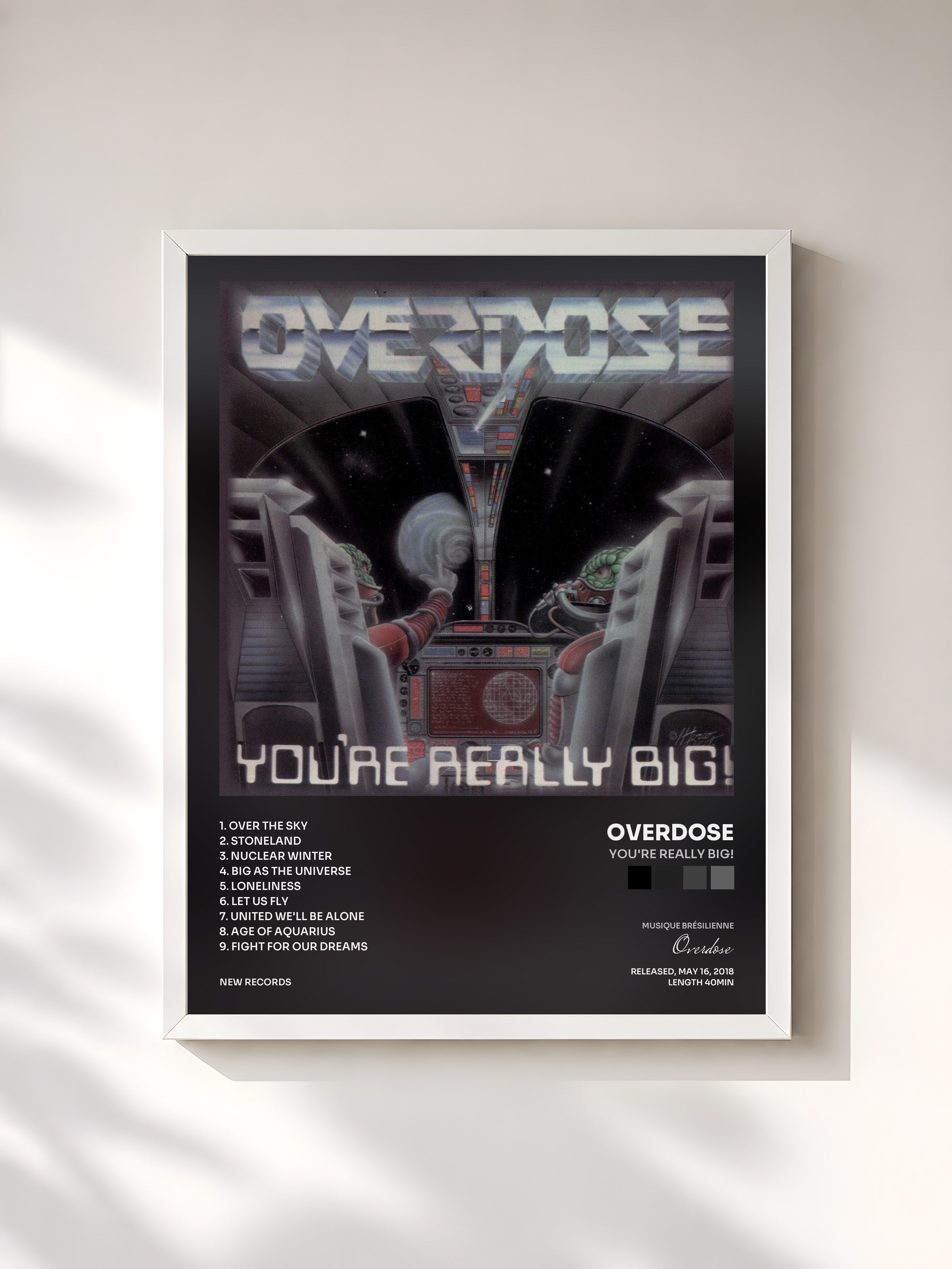#blanc Tableau de l'album You're Really Big! de Overdose, cadre blanc, imprimé et encadré en France