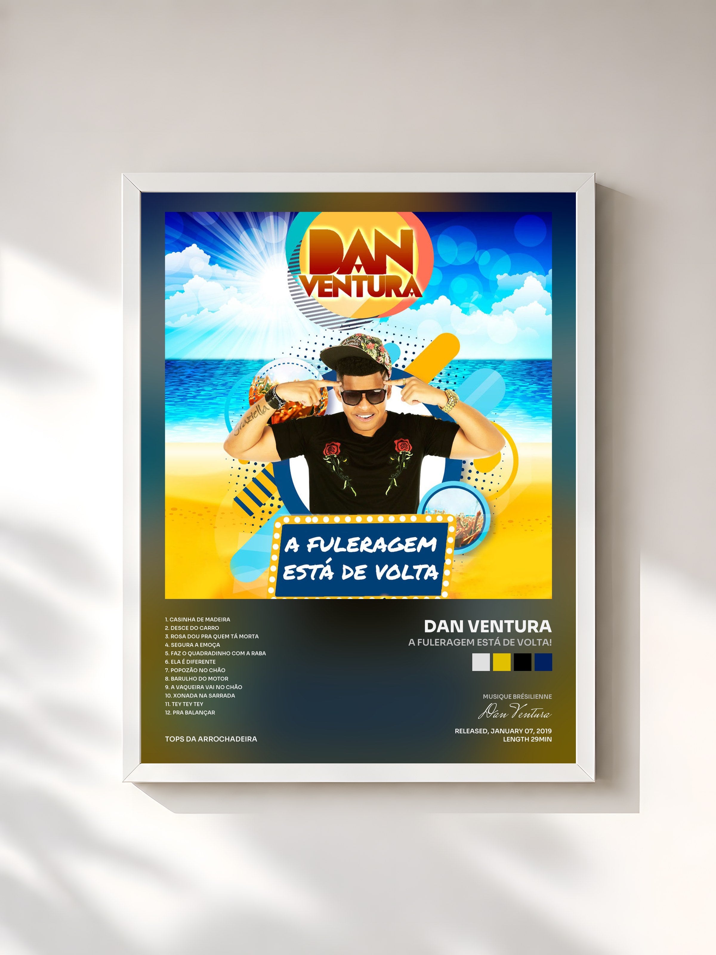 #blanc Tableau de l'album A Fuleragem Está de Volta! de Dan Ventura, cadre blanc, imprimé et encadré en France