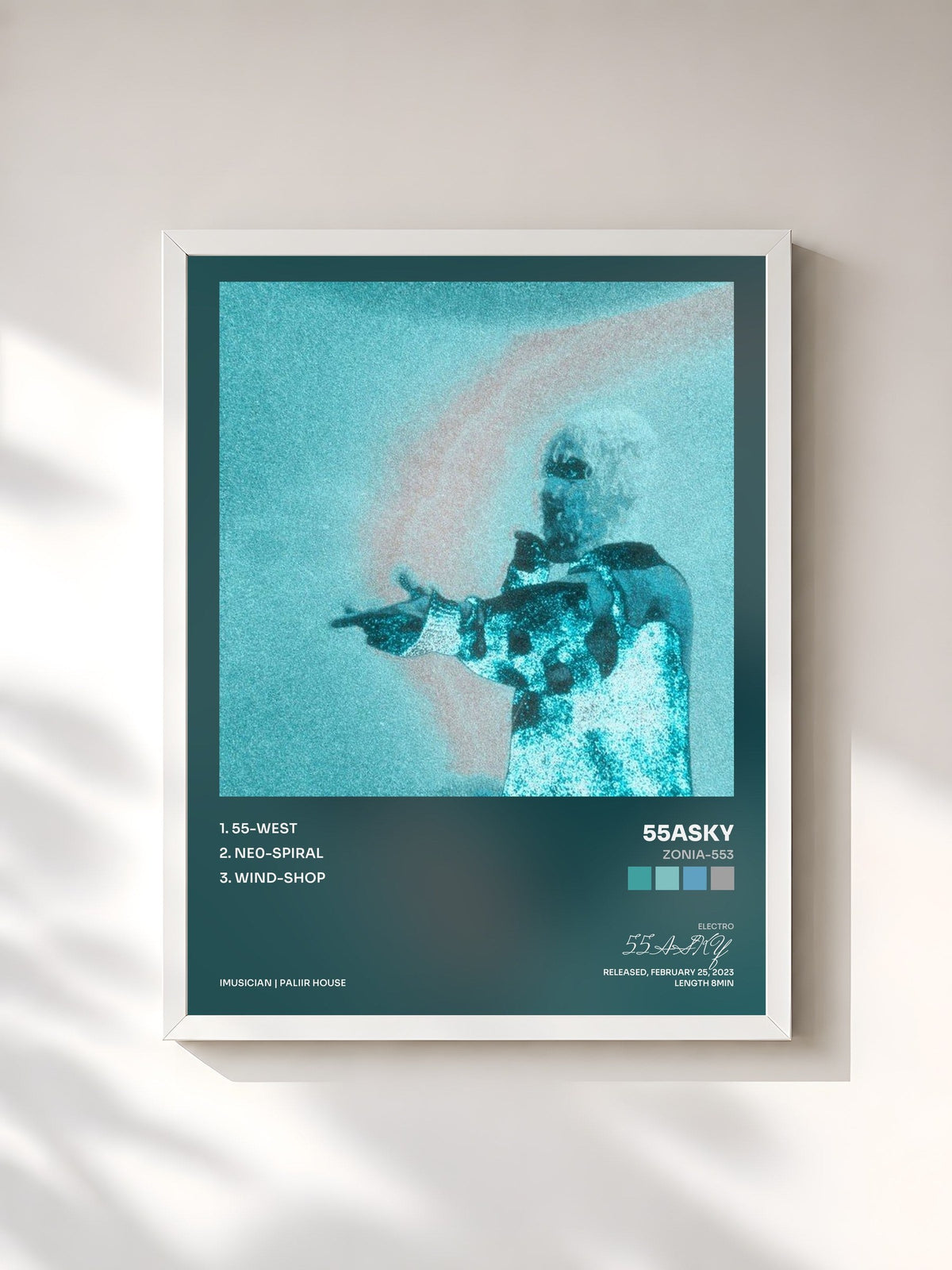#blanc Zonia-553 by 55ASKY as a framed art print, white frame, printed and framed in France