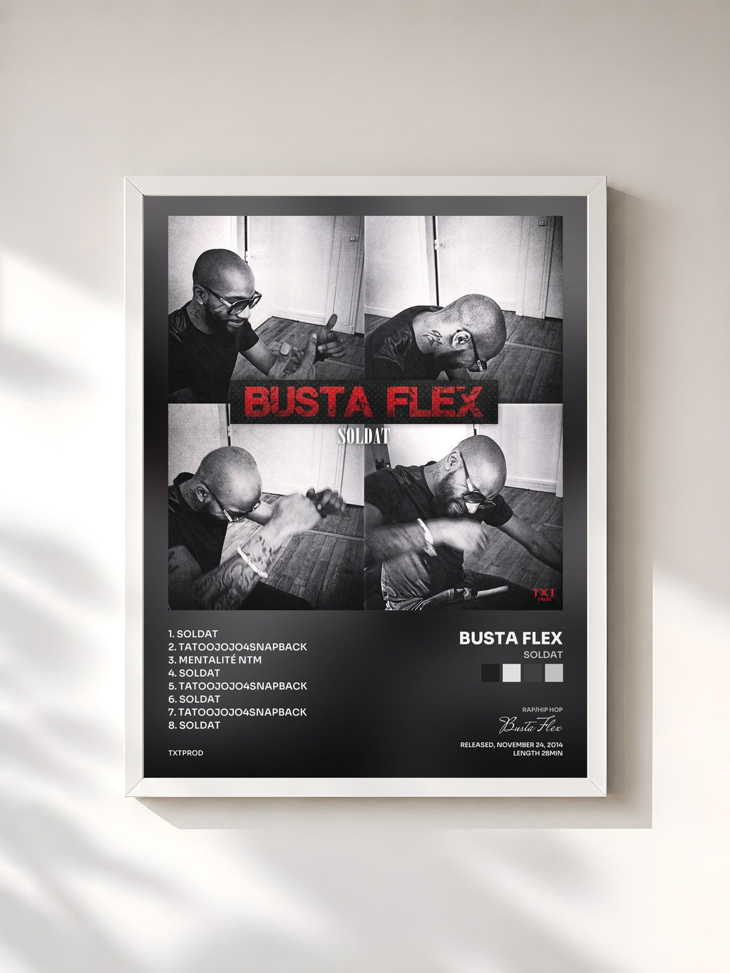 #blanc Soldat di Busta Flex in stampa incorniciata, cornice bianca, stampata e incorniciata in Francia