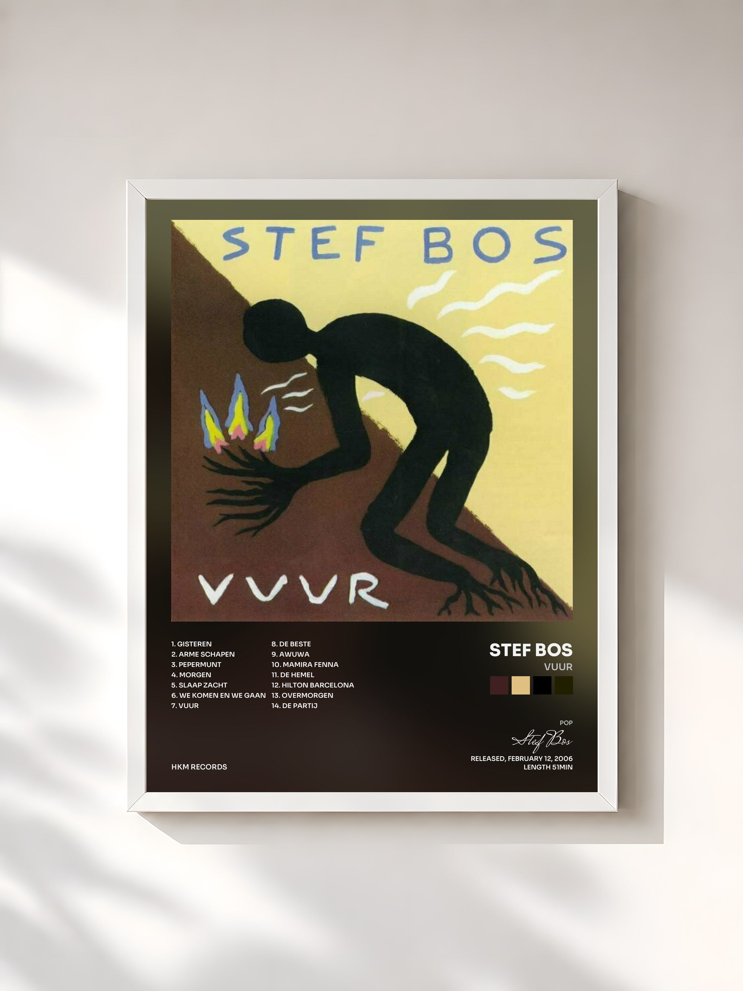 #blanc Tableau de l'album Vuur de Stef Bos, cadre blanc, imprimé et encadré en France