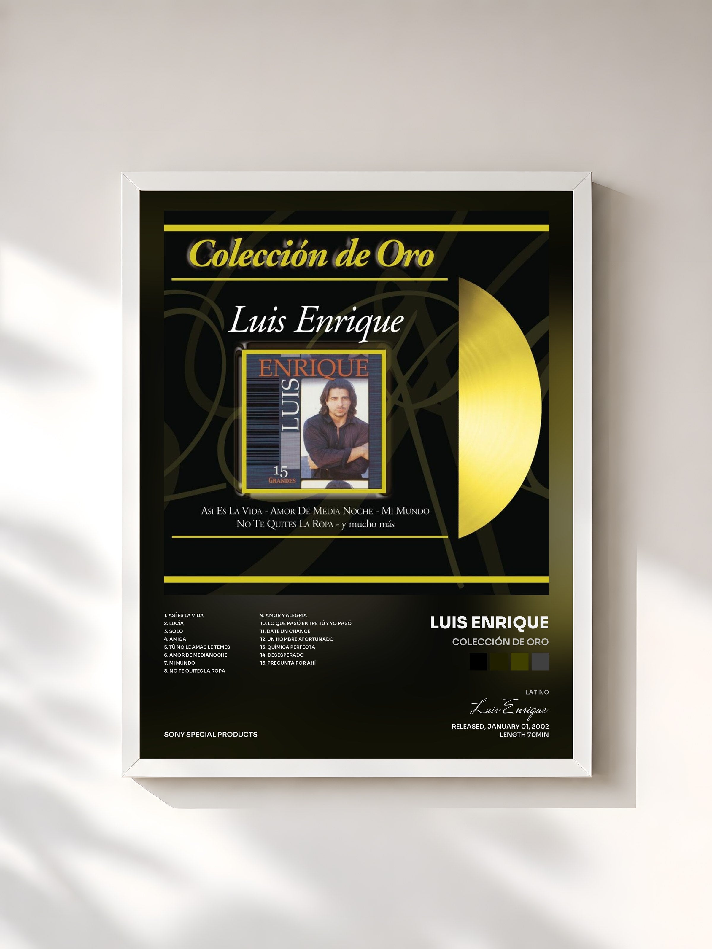 #blanc Tableau de l'album Colección De Oro de Luis Enrique, cadre blanc, imprimé et encadré en France