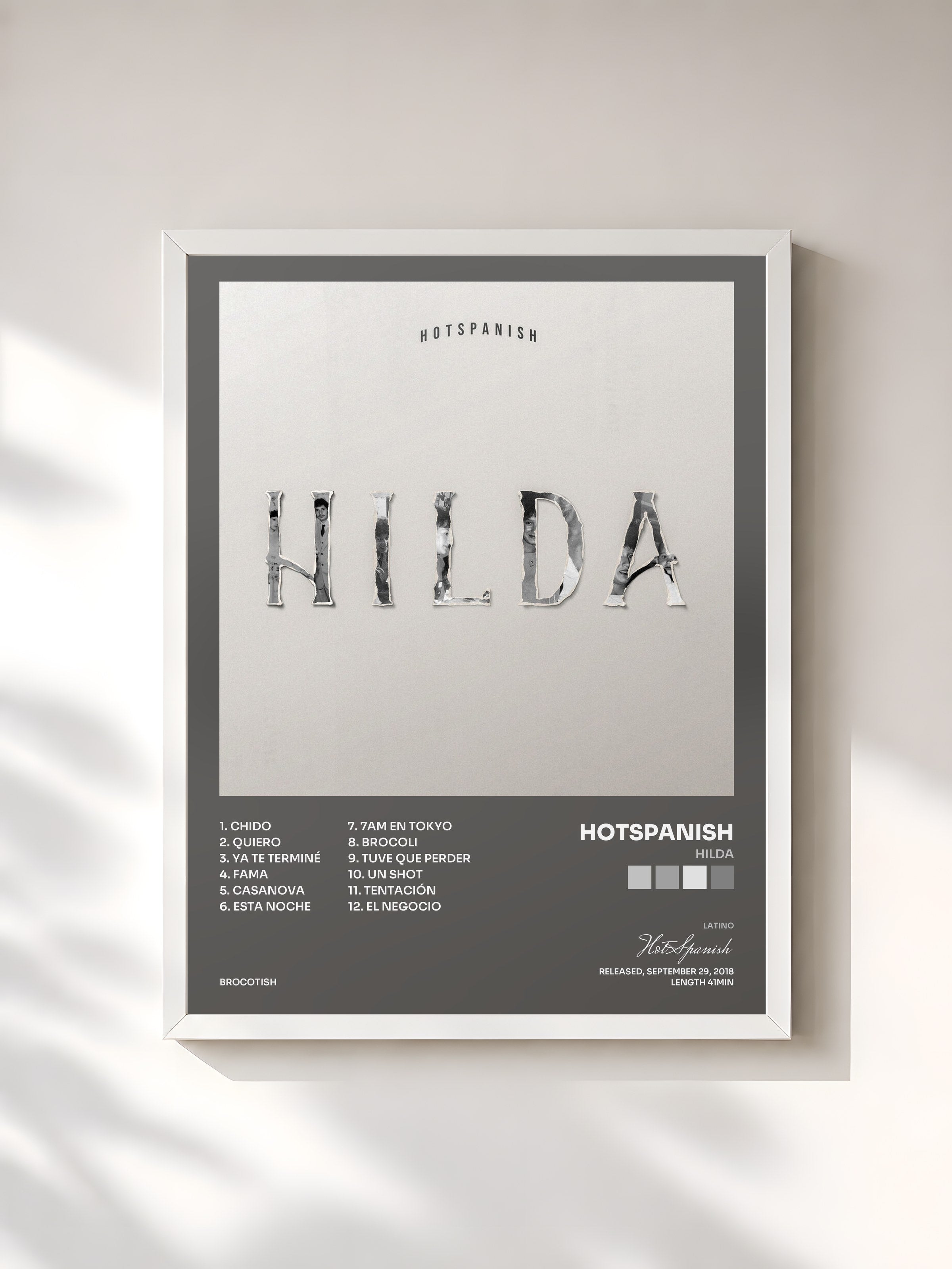 #blanc Tableau de l'album Hilda de HotSpanish, cadre blanc, imprimé et encadré en France