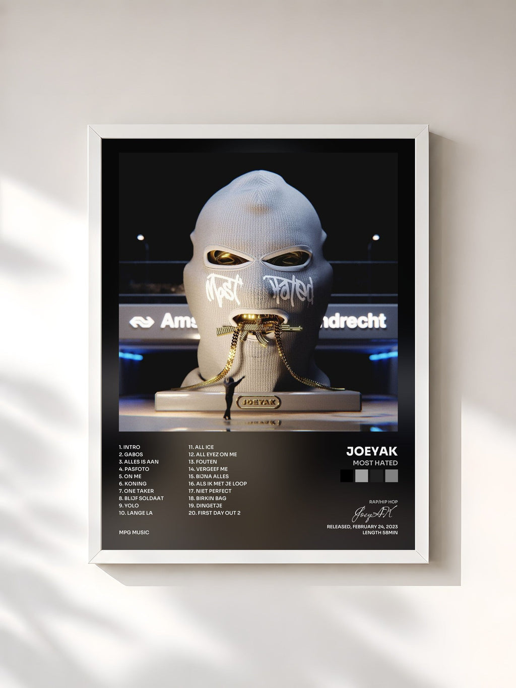 #blanc Most Hated by JoeyAK as a framed art print, white frame, printed and framed in France