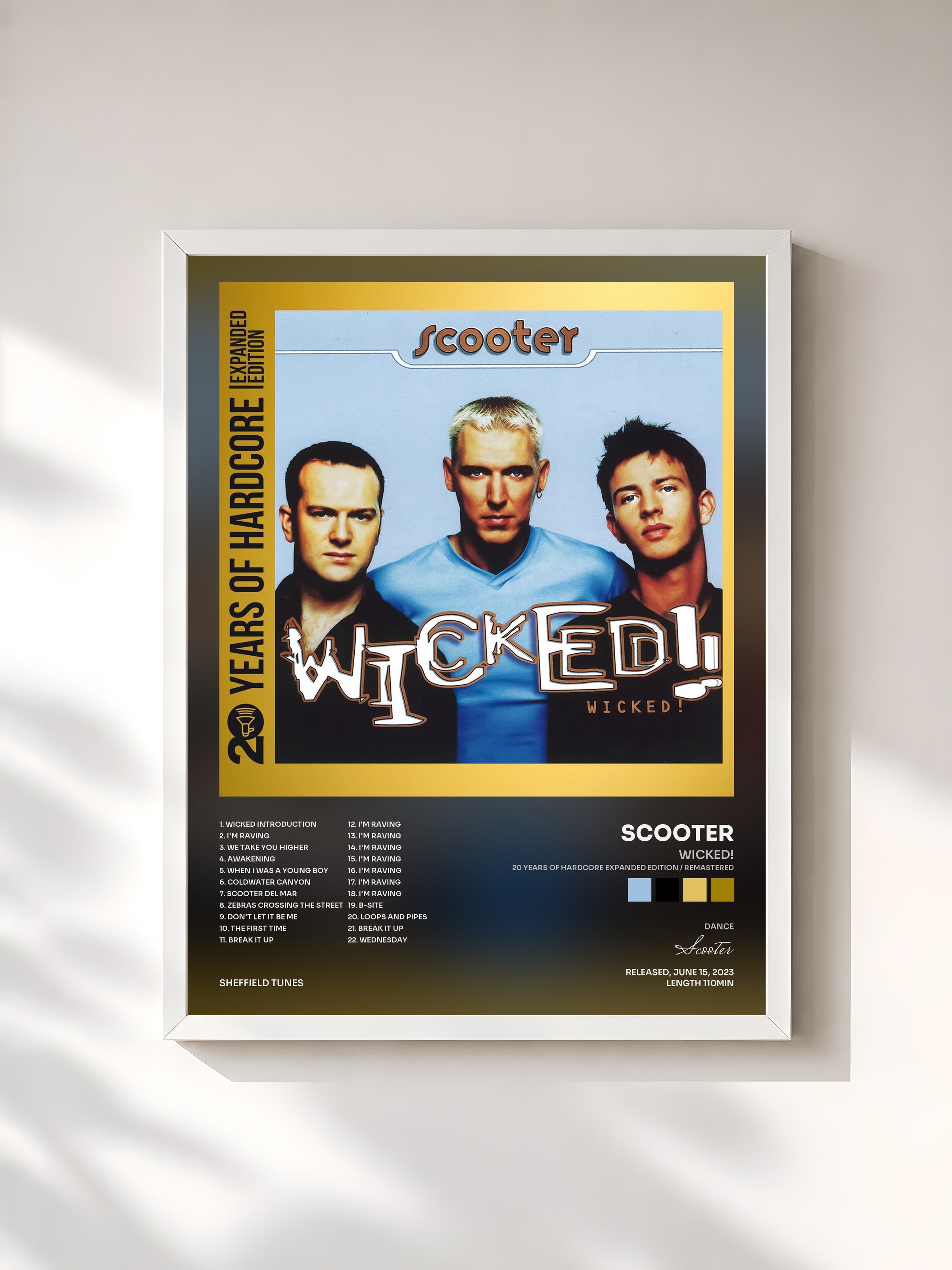 #blanc Tableau de l'album Wicked! (20 Years Of Hardcore Expanded Edition / Remastered) de Scooter, cadre blanc, imprimé et encadré en France