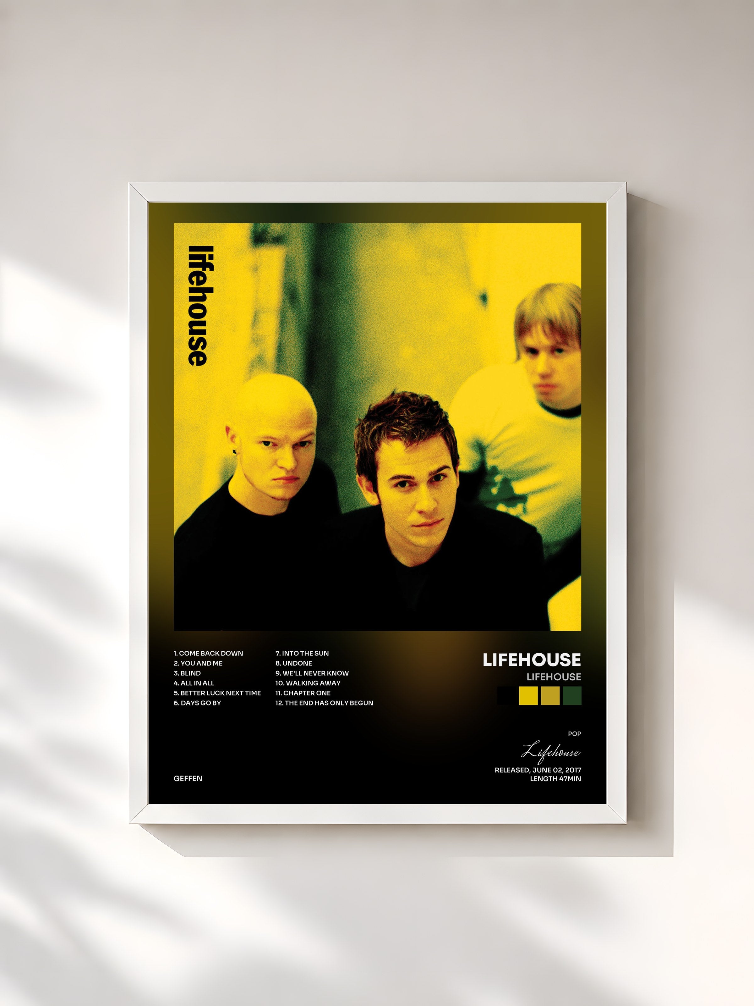 #blanc Tableau de l'album Lifehouse de Lifehouse, cadre blanc, imprimé et encadré en France