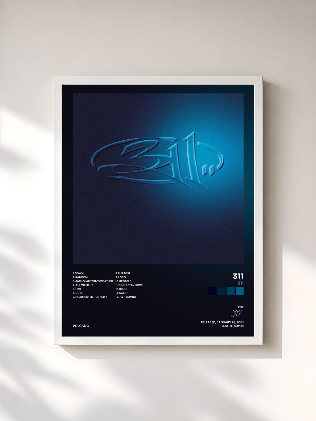 #blanc 311 by 311 as a framed art print, white frame, printed and framed in France