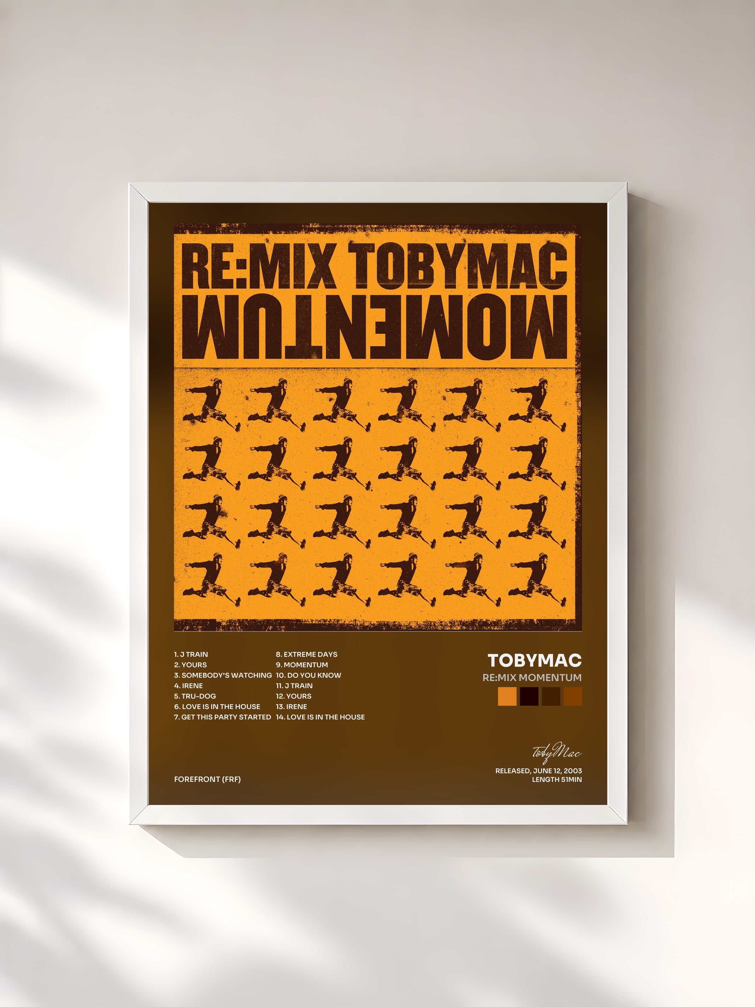#blanc Tableau de l'album Re:Mix Momentum de tobyMac, cadre blanc, imprimé et encadré en France