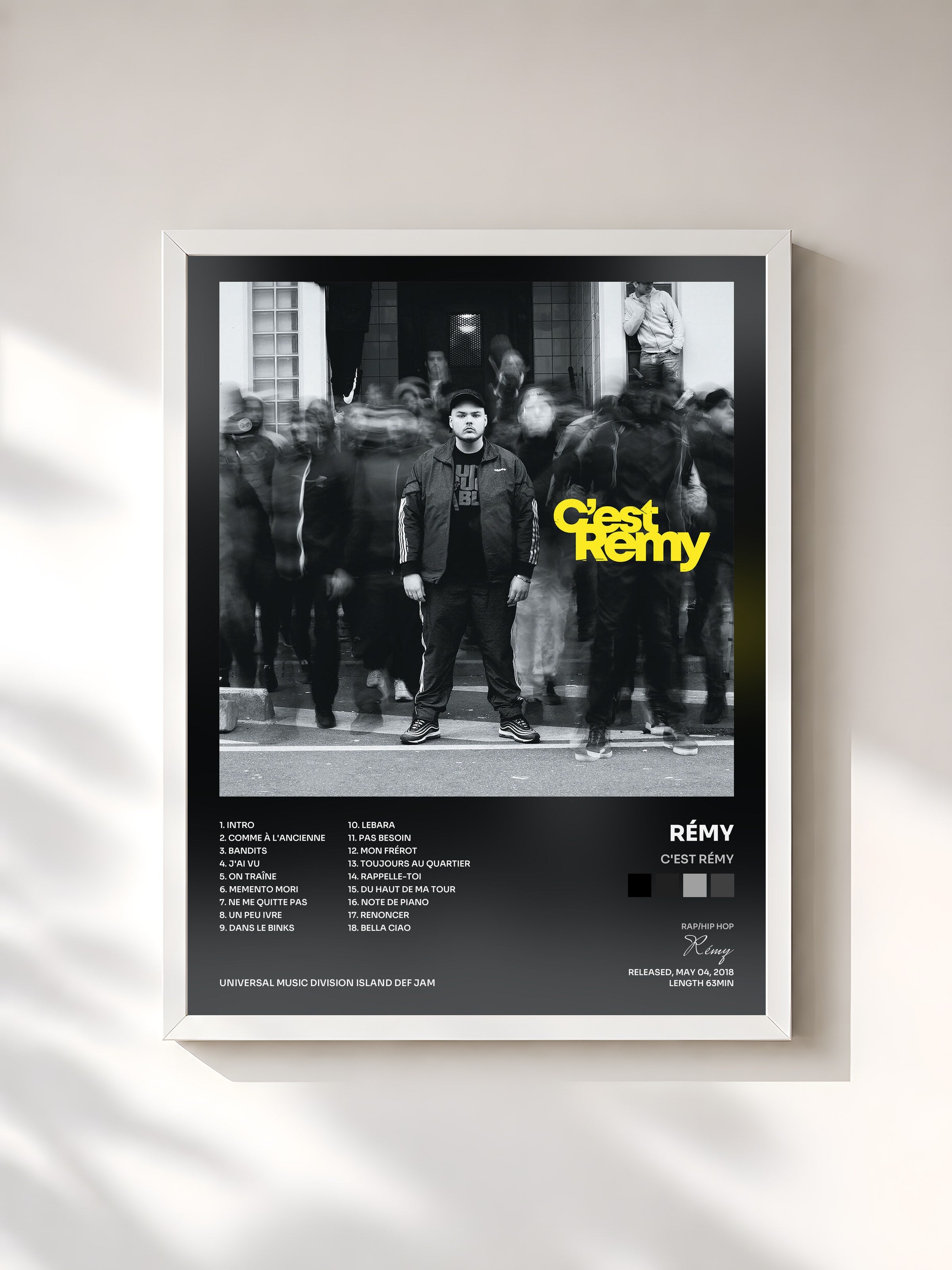 #blanc Tableau de l'album C'est Rémy de Rémy, cadre blanc, imprimé et encadré en France