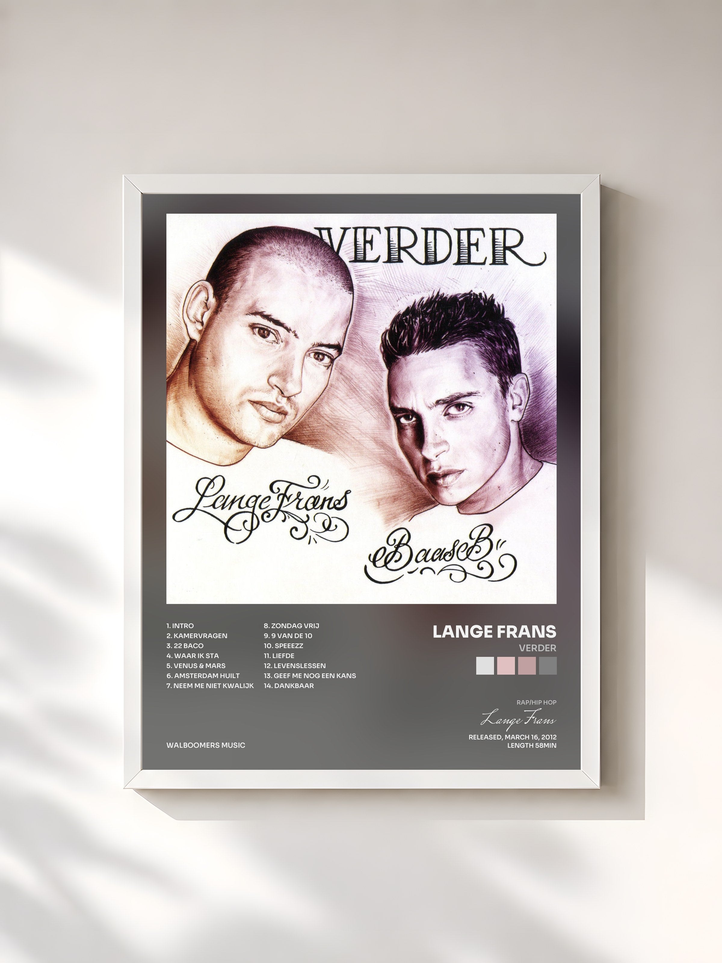 #blanc Tableau de l'album Verder de Lange Frans, cadre blanc, imprimé et encadré en France