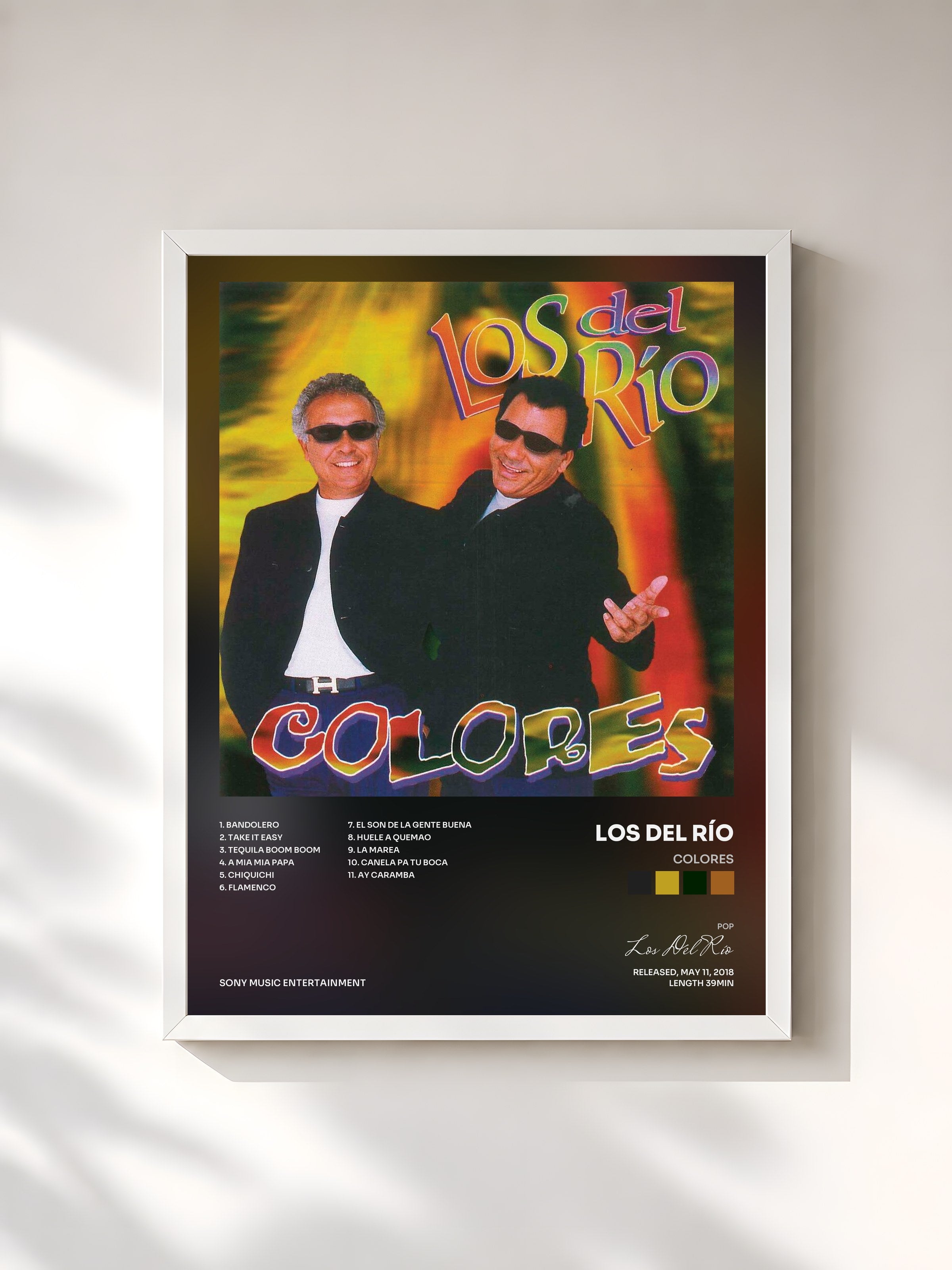 #blanc Tableau de l'album Colores de Los Del Río, cadre blanc, imprimé et encadré en France
