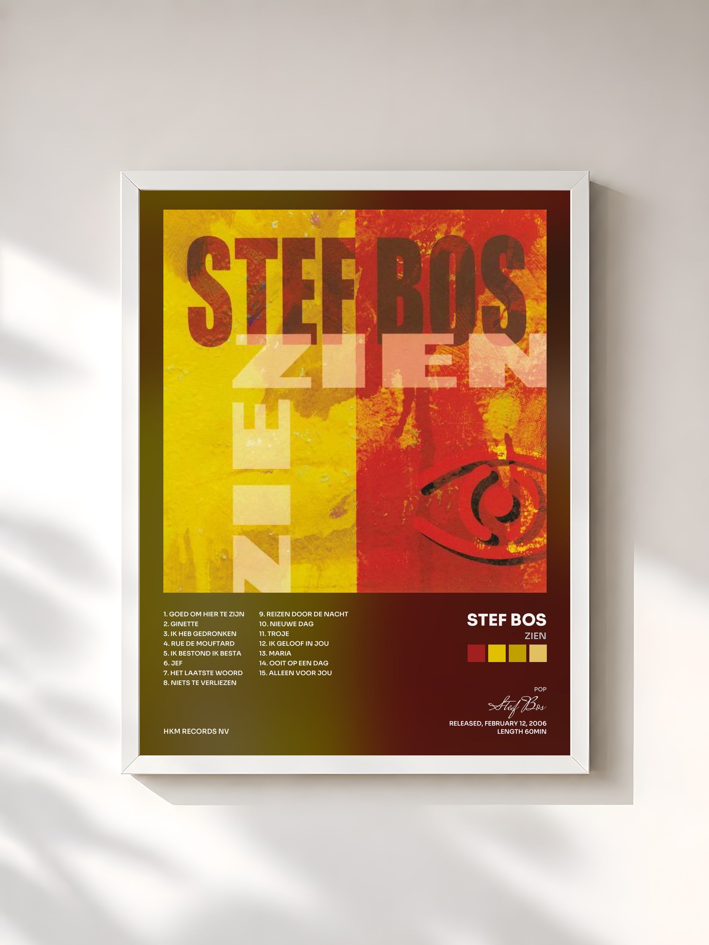 #blanc Tableau de l'album Zien de Stef Bos, cadre blanc, imprimé et encadré en France