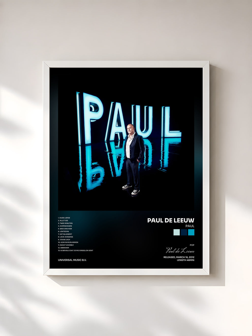 #blanc Tableau de l'album PAUL de Paul de Leeuw, cadre blanc, imprimé et encadré en France