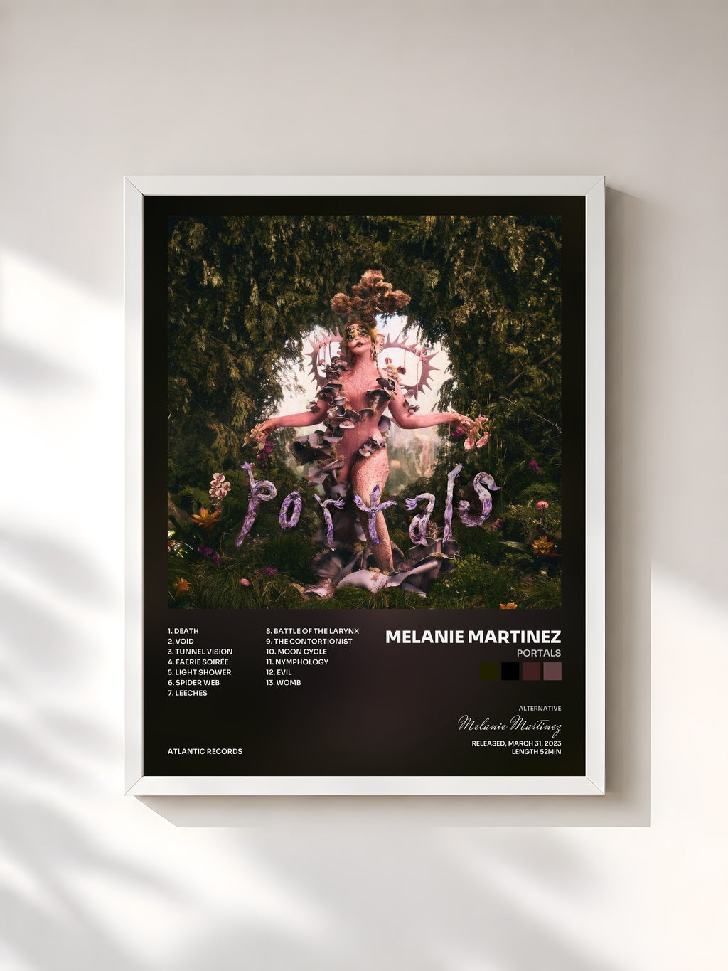 #blanc Tableau de l'album PORTALS de Melanie Martinez, cadre blanc, imprimé et encadré en France