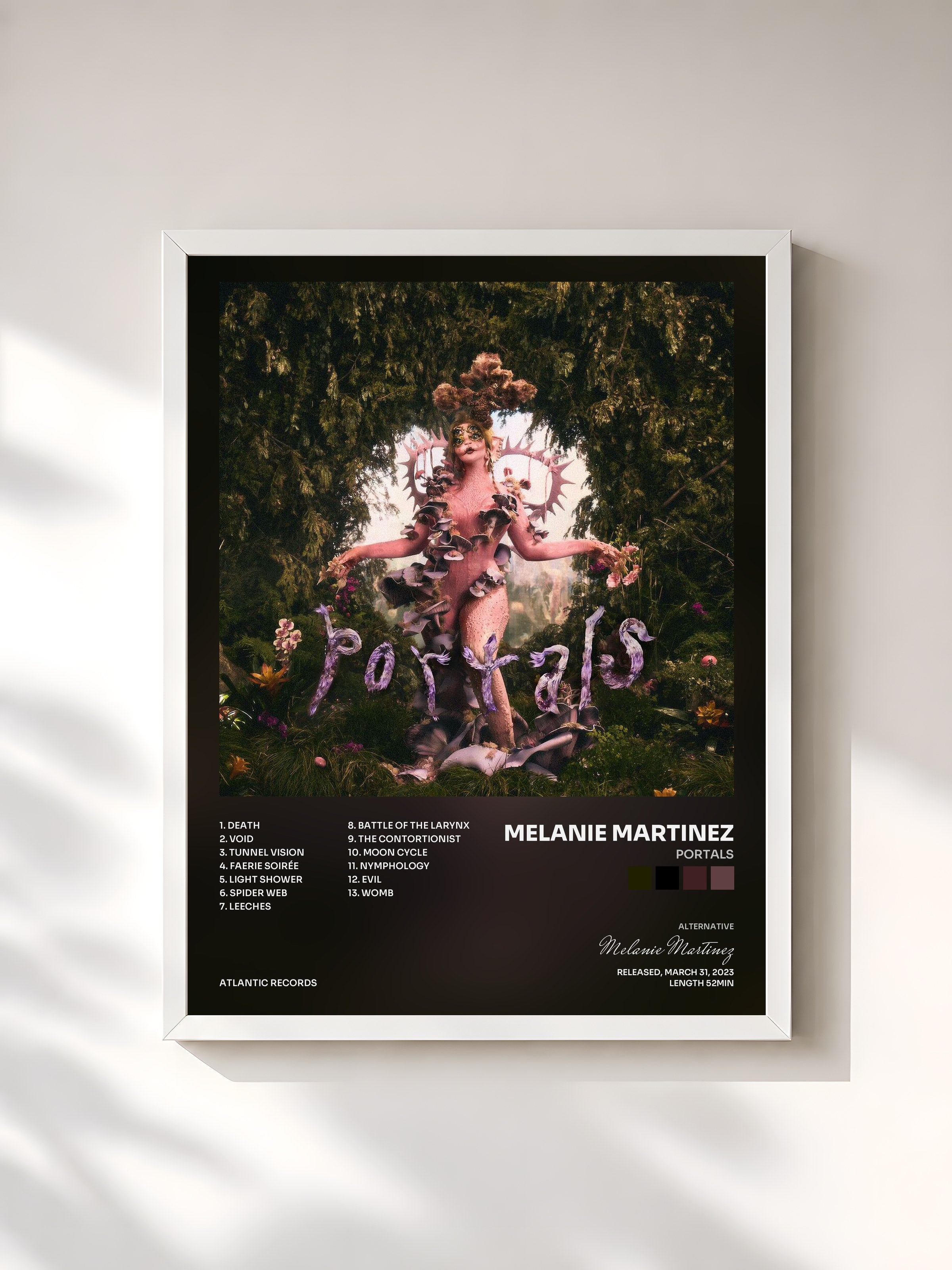 #blanc Tableau de l'album PORTALS de Melanie Martinez, cadre blanc, imprimé et encadré en France