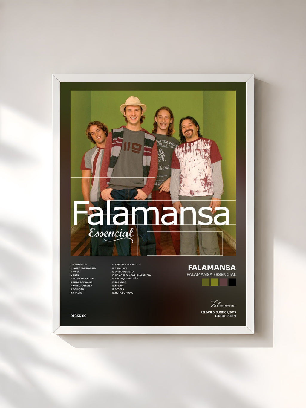 #blanc Tableau de l'album Falamansa Essencial de Falamansa, cadre blanc, imprimé et encadré en France