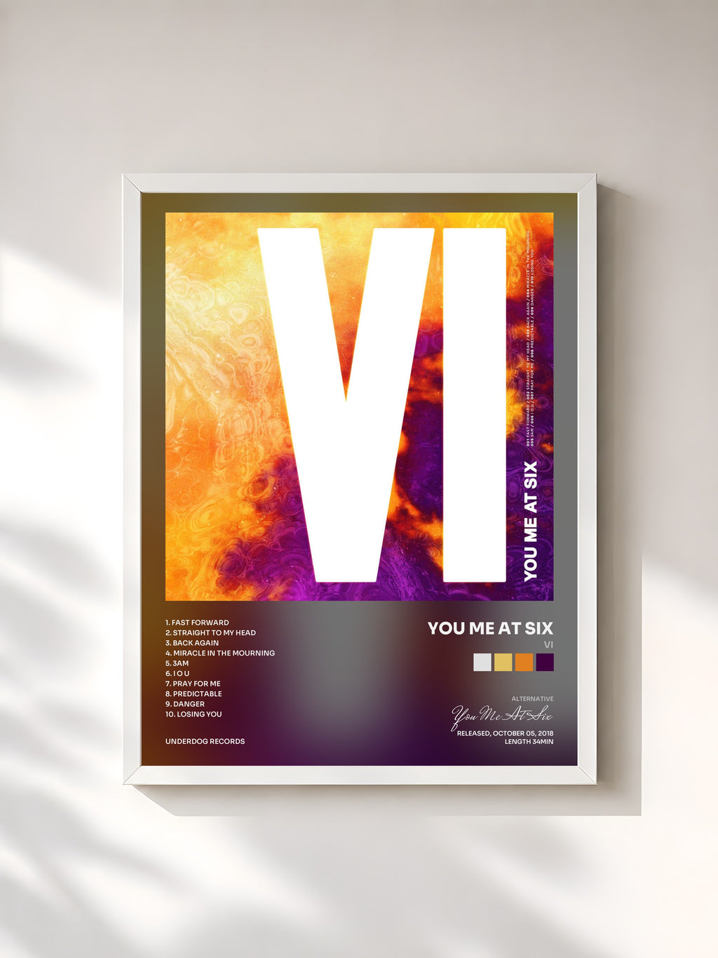 #blanc VI by You Me At Six as a framed art print, white frame, printed and framed in France