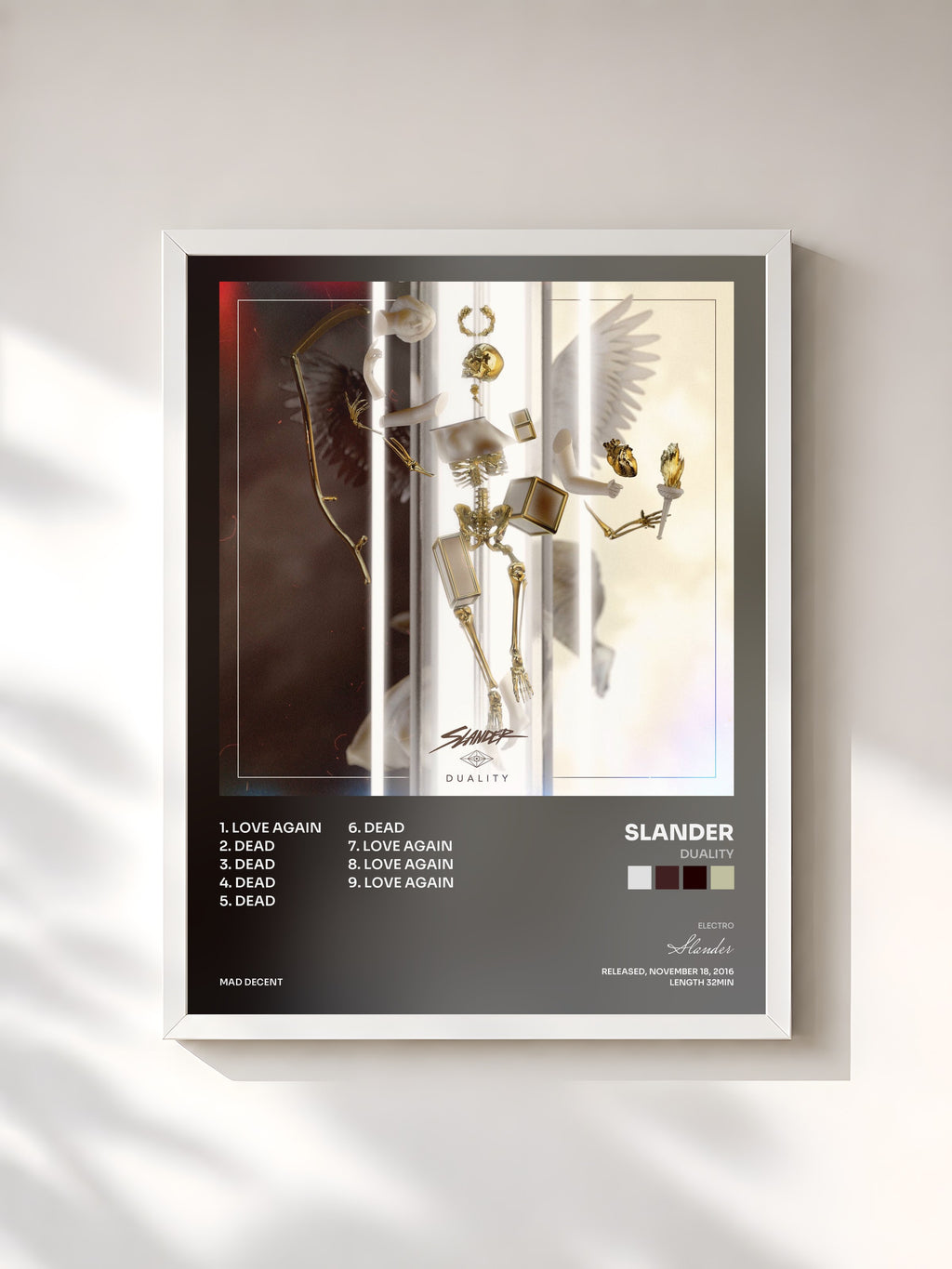 #blanc Duality by Slander as a framed art print, white frame, printed and framed in France