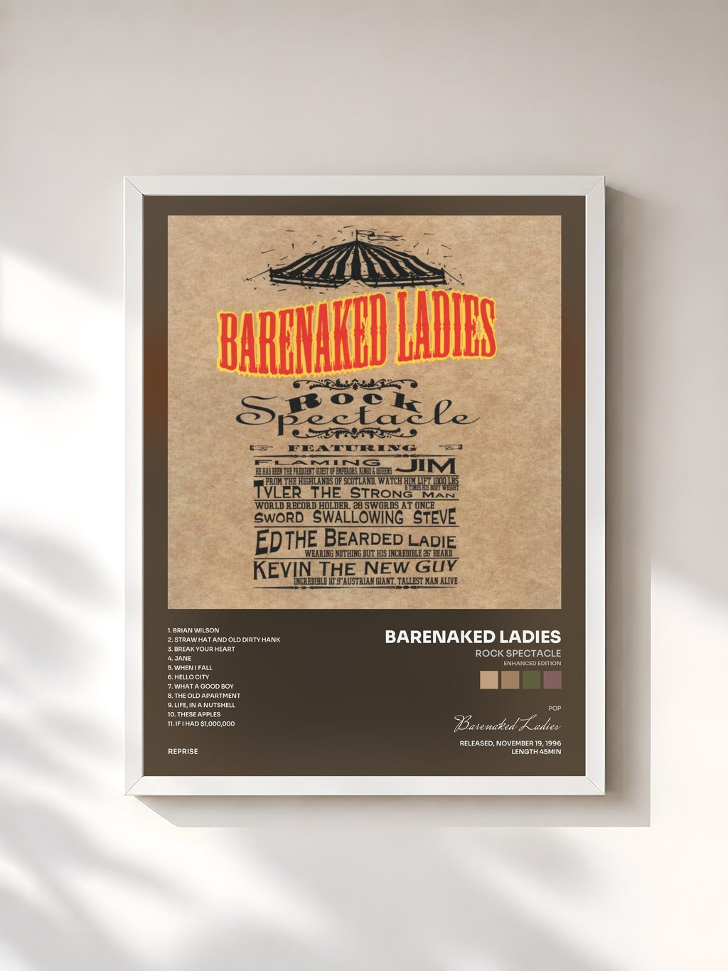 #blanc Rock Spectacle (Enhanced Edition) by Barenaked Ladies as a framed art print, white frame, printed and framed in France