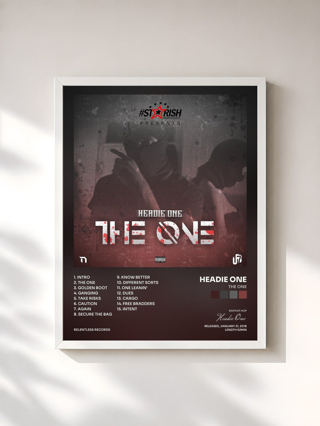 #blanc The One di Headie One in stampa incorniciata, cornice bianca, stampata e incorniciata in Francia