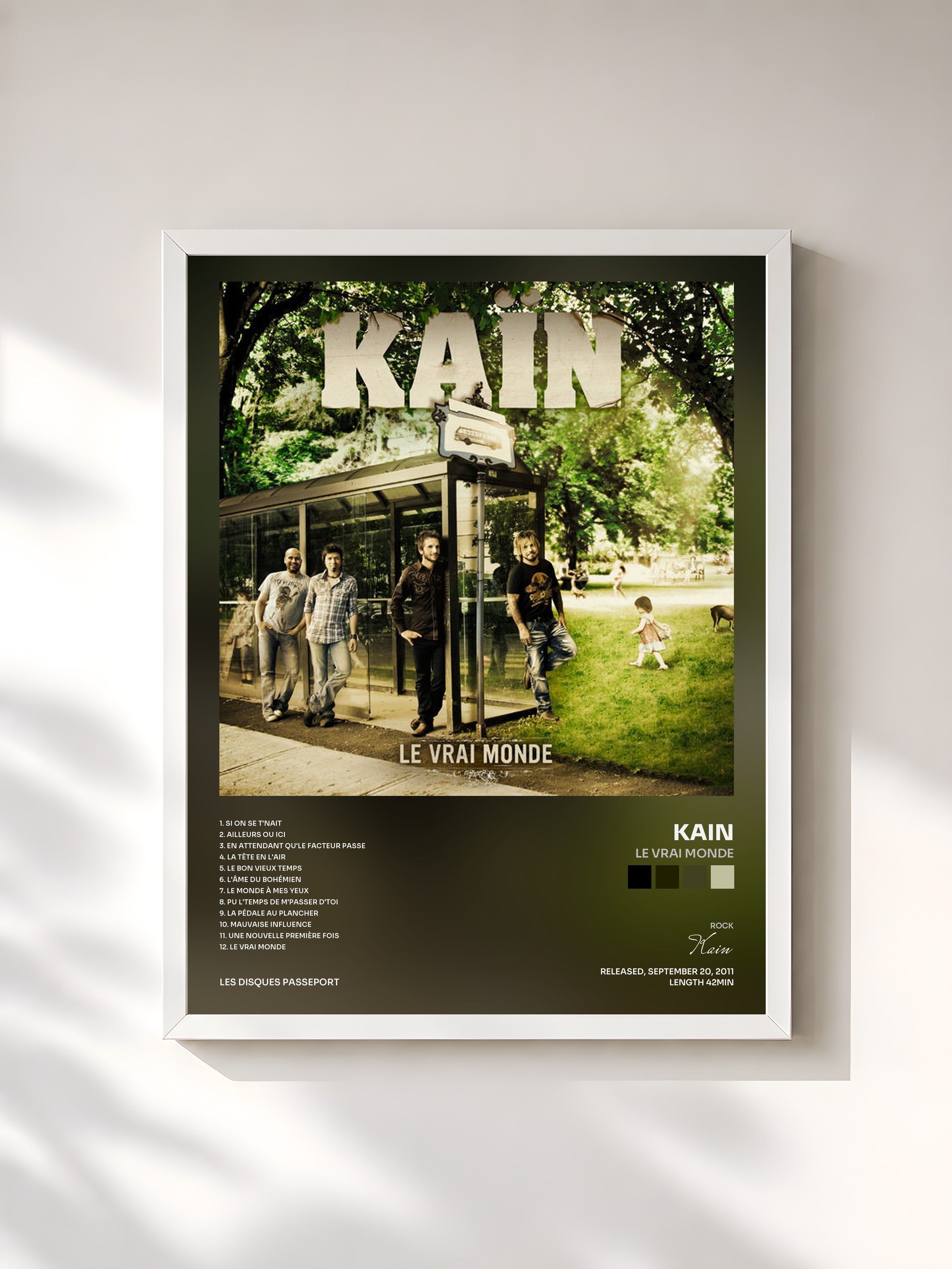 #blanc Tableau de l'album Le vrai monde de Kain, cadre blanc, imprimé et encadré en France