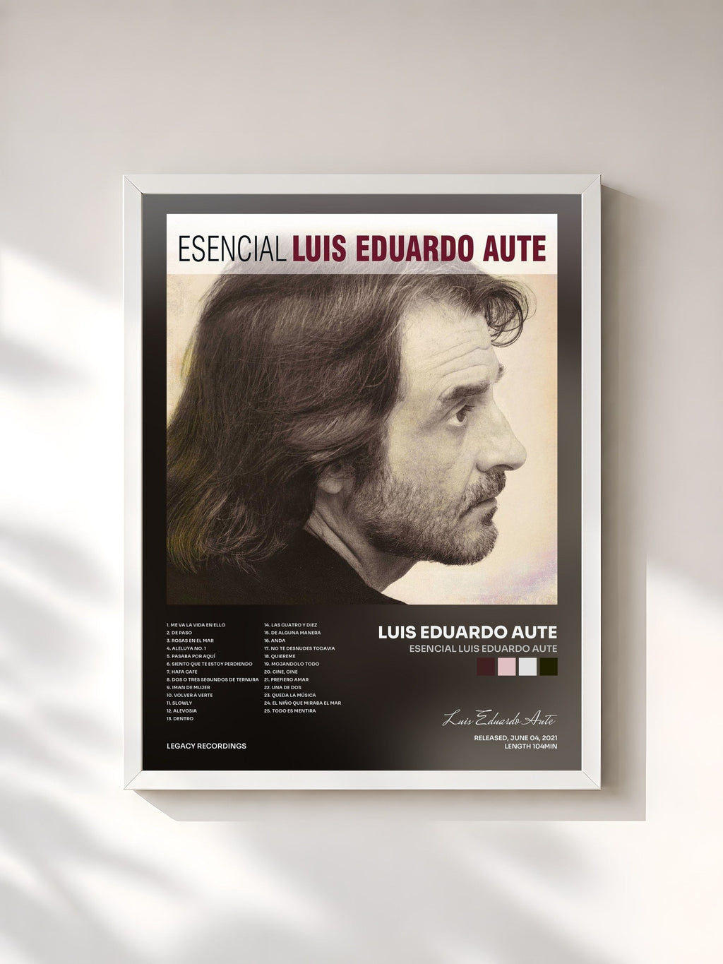 #blanc Esencial Luis Eduardo Aute di Luis Eduardo Aute in stampa incorniciata, cornice bianca, stampata e incorniciata in Francia