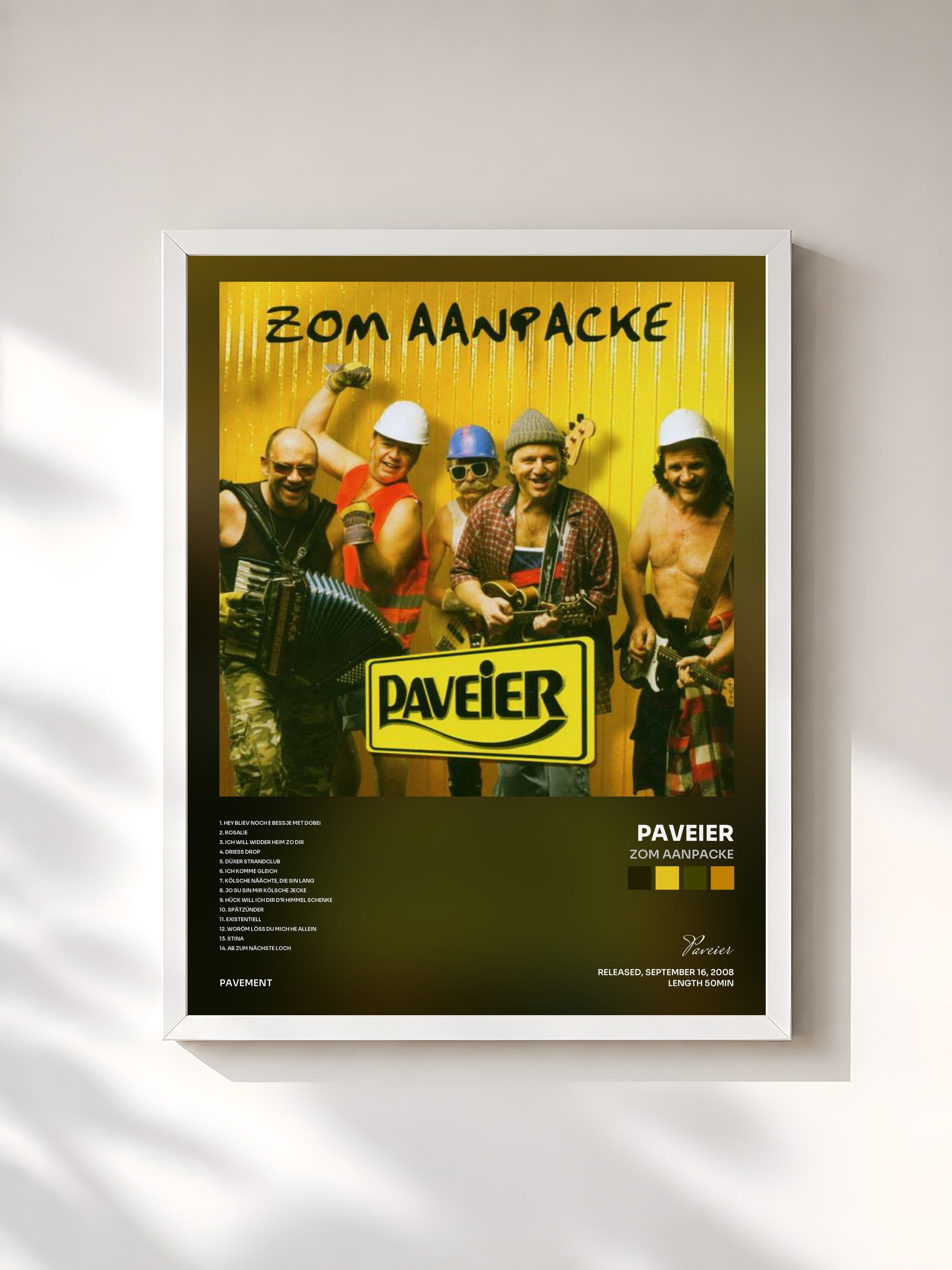 #blanc Tableau de l'album Zom Aanpacke de Paveier, cadre blanc, imprimé et encadré en France
