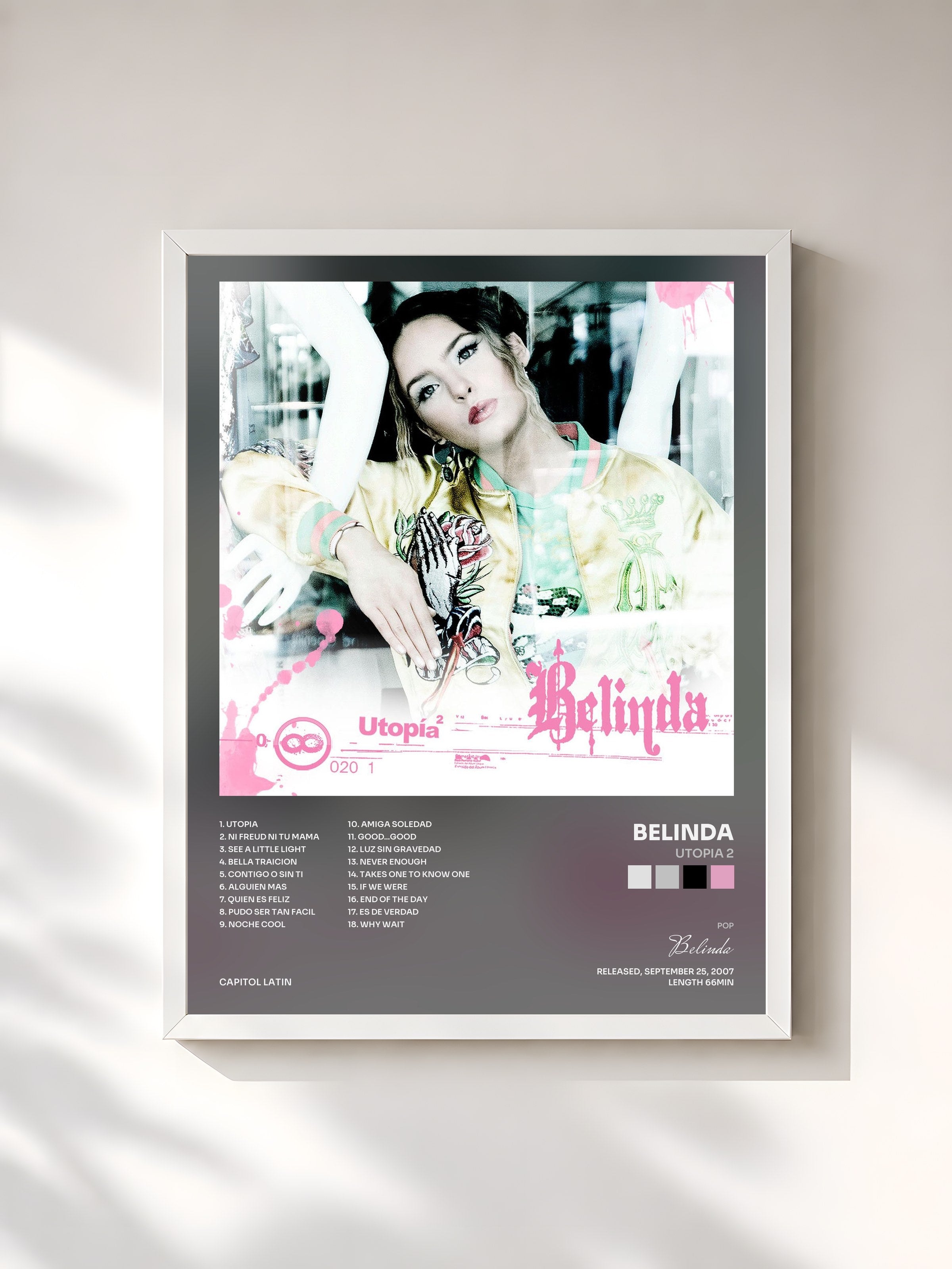 #blanc Tableau de l'album Utopia 2 de Belinda, cadre blanc, imprimé et encadré en France