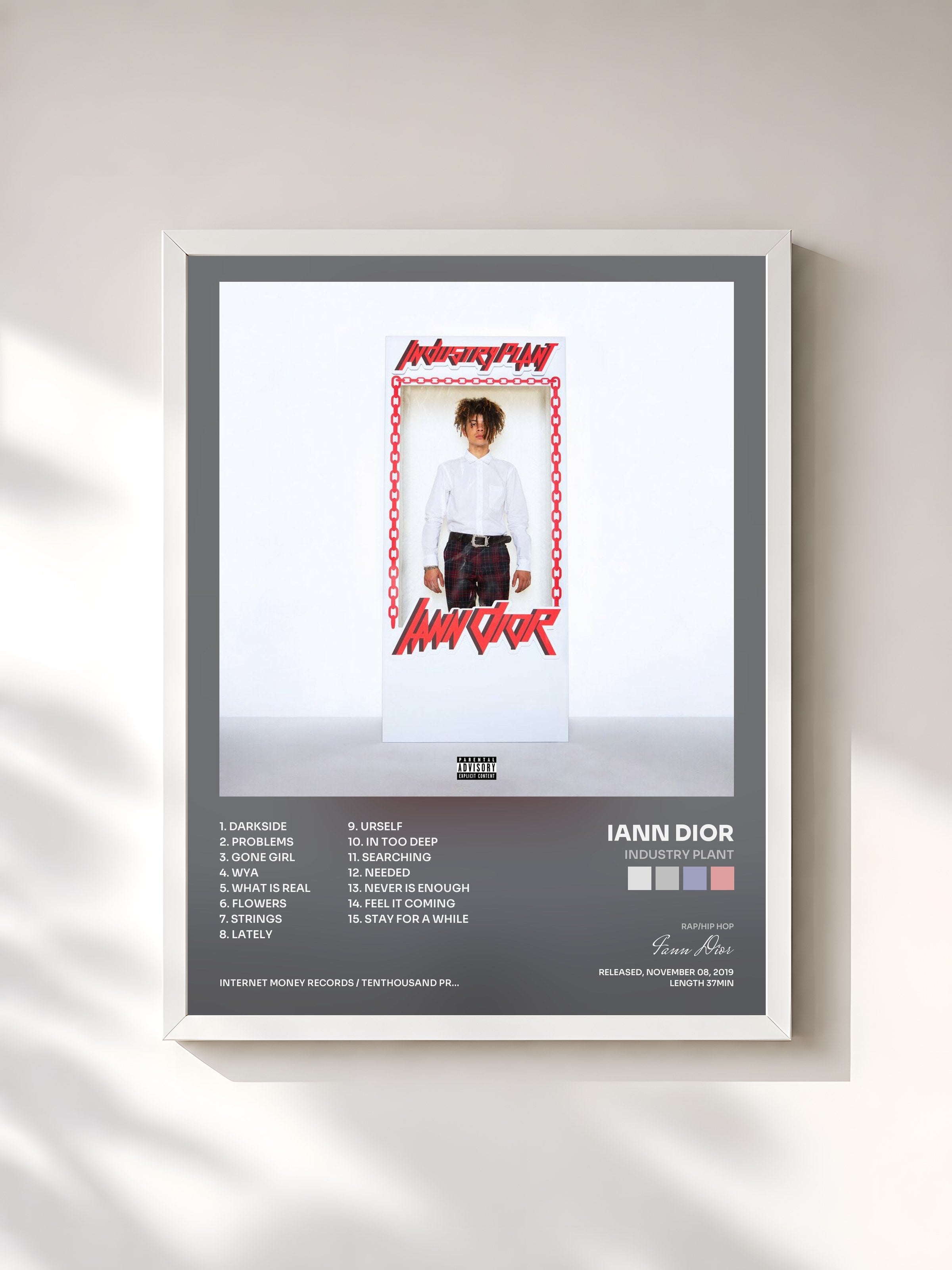 #blanc Tableau de l'album Industry Plant de Iann Dior, cadre blanc, imprimé et encadré en France