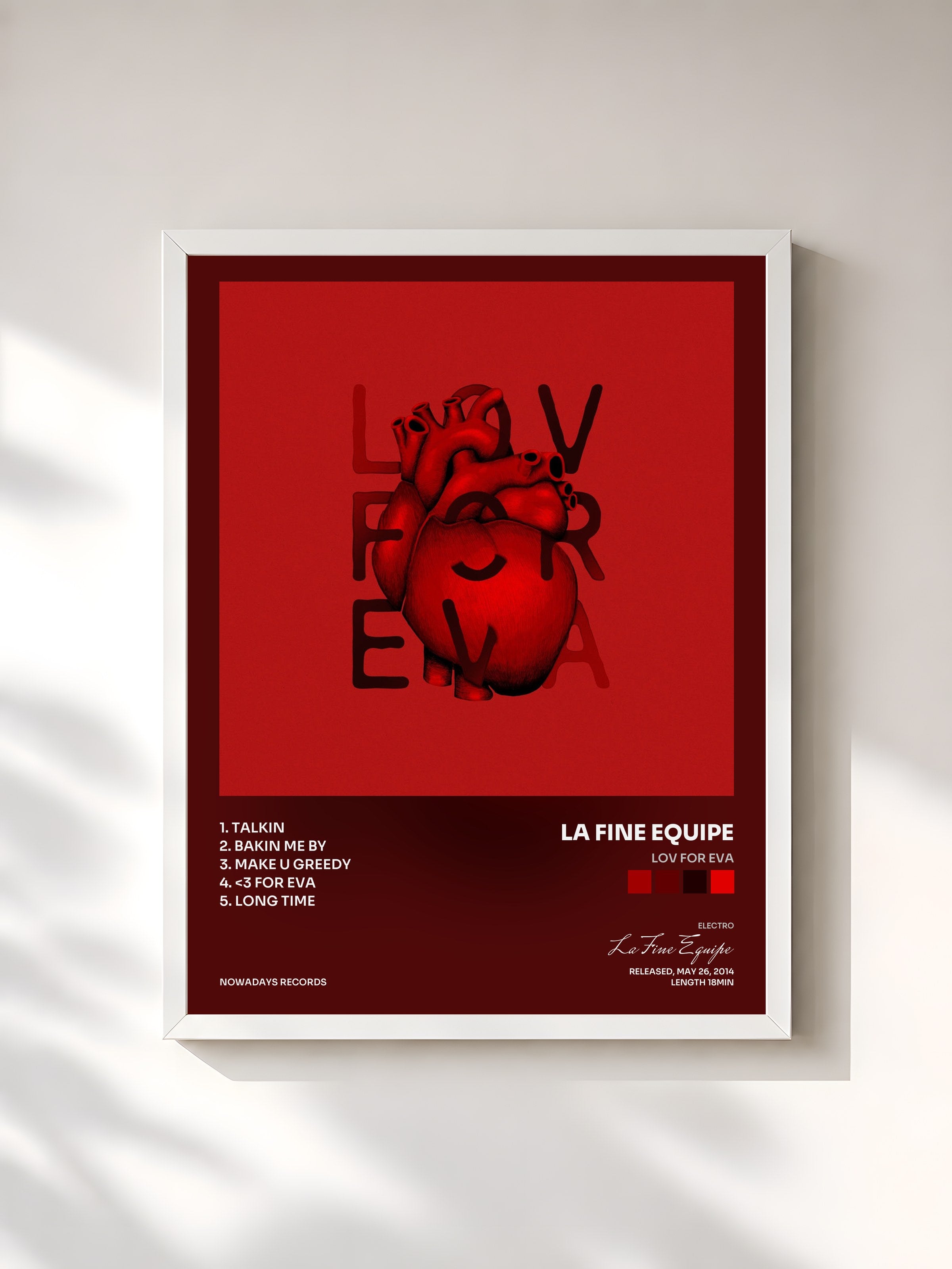 #blanc Tableau de l'album Lov for Eva de La Fine Equipe, cadre blanc, imprimé et encadré en France