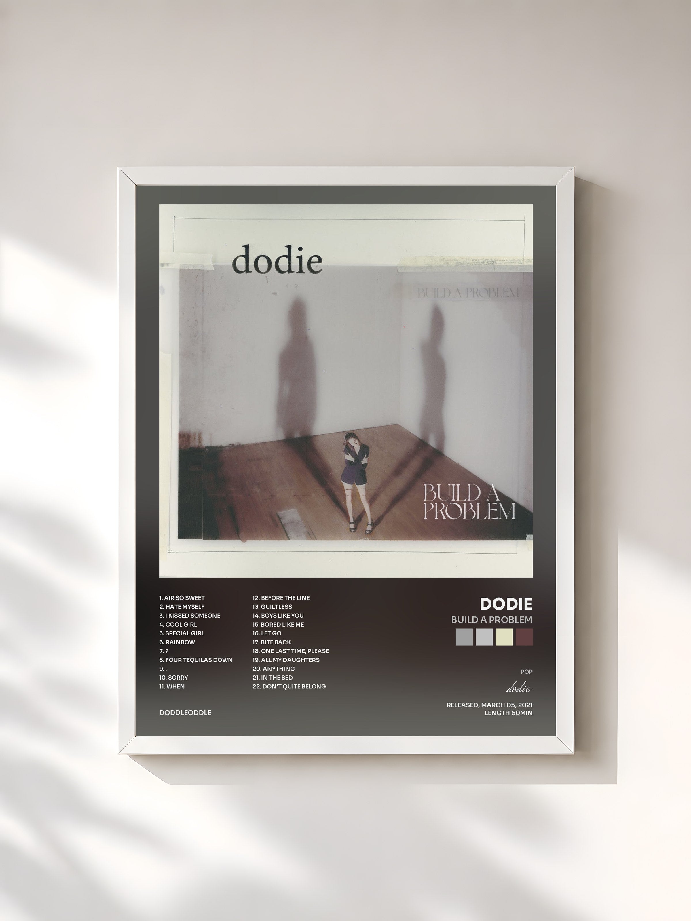 #blanc Tableau de l'album Build A Problem de dodie, cadre blanc, imprimé et encadré en France