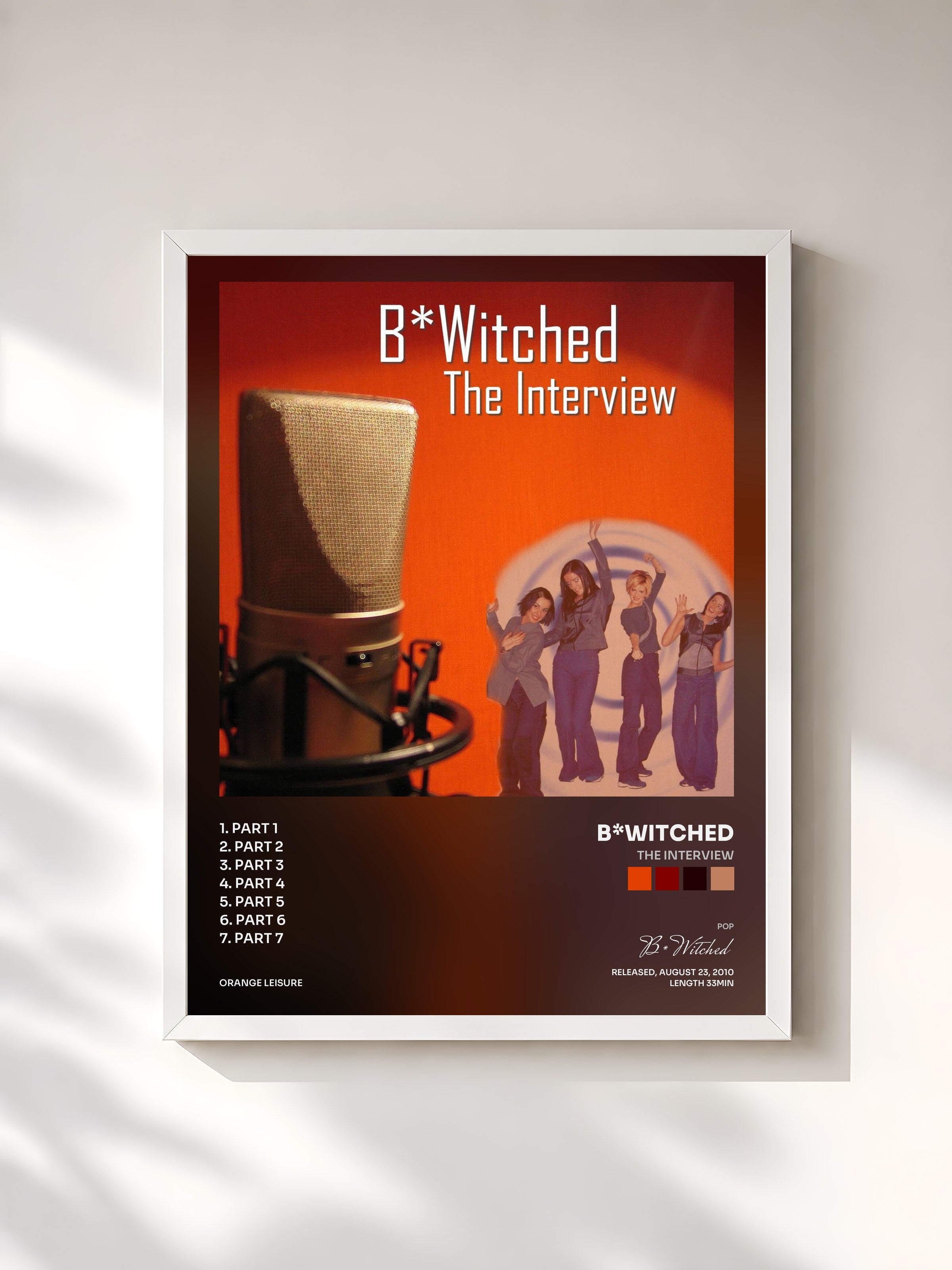 #blanc Tableau de l'album The Interview de B*Witched, cadre blanc, imprimé et encadré en France