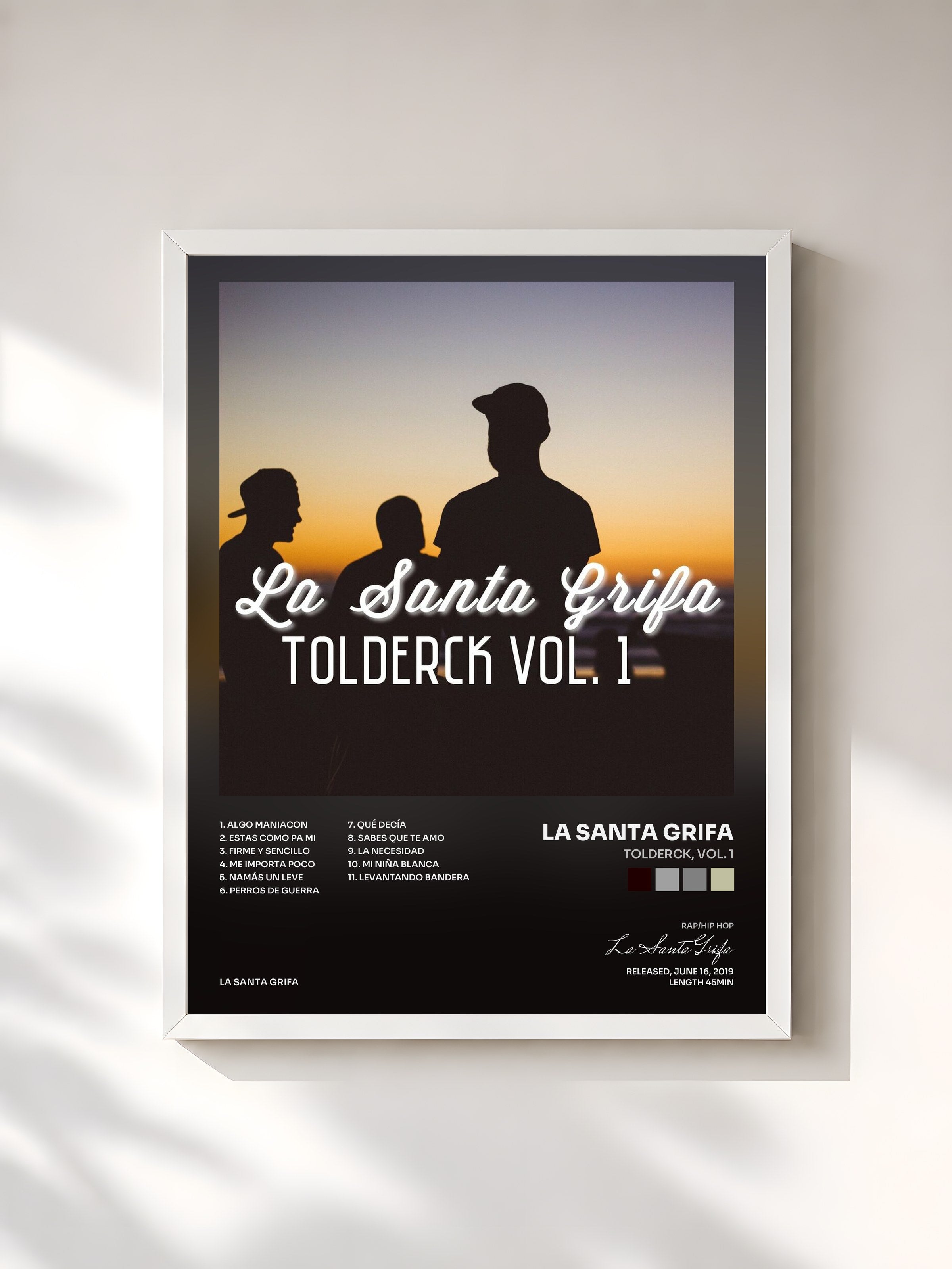 #blanc Tableau de l'album Tolderck, Vol. 1 de La Santa Grifa, cadre blanc, imprimé et encadré en France