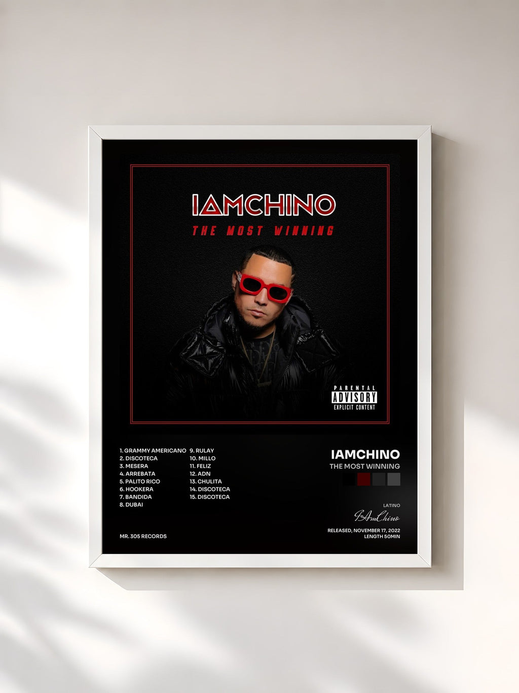 #blanc The Most Winning de IAmChino en lámina enmarcada, marco blanco, impresa y enmarcada en Francia