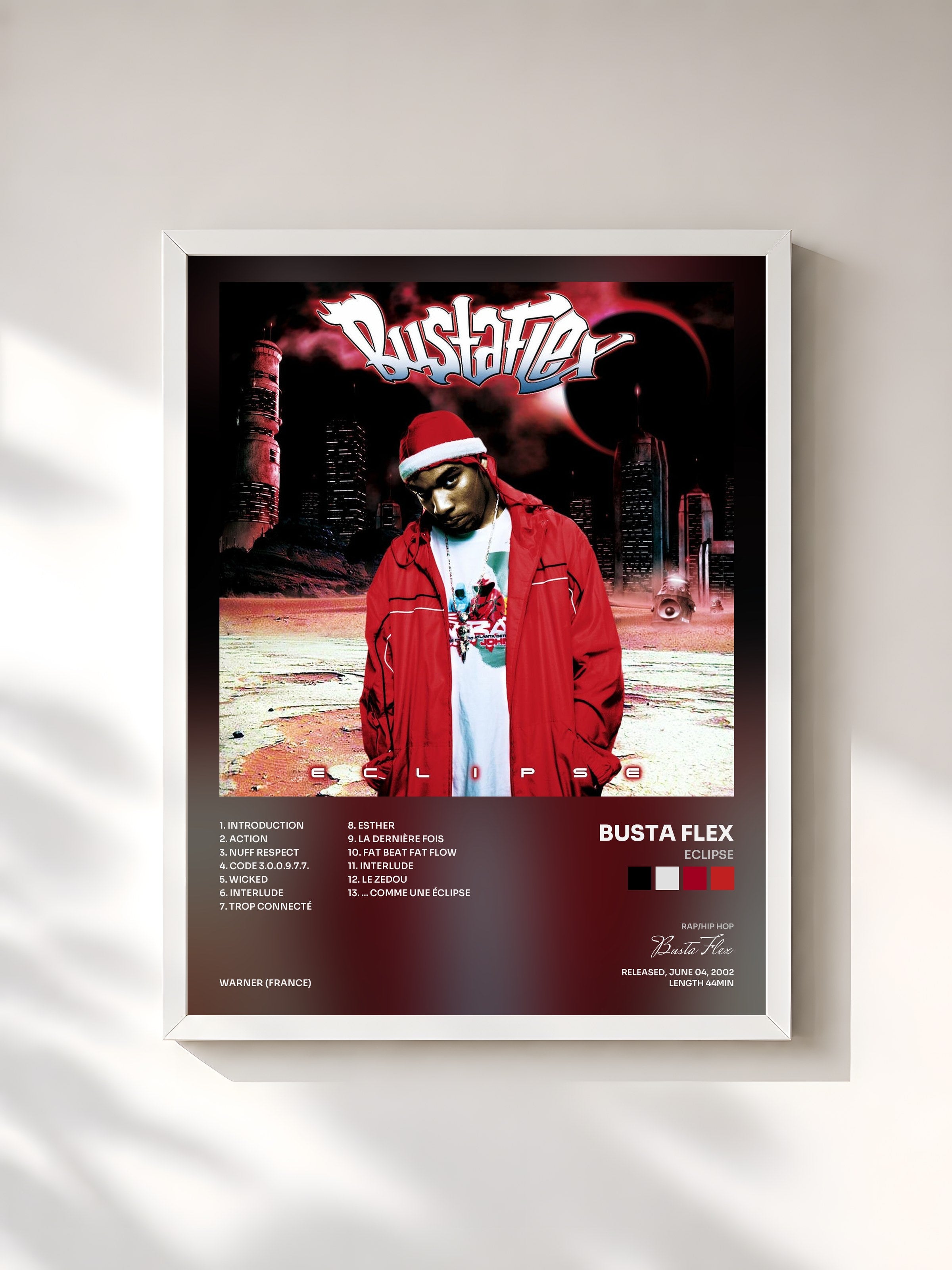 #blanc Tableau de l'album Eclipse de Busta Flex, cadre blanc, imprimé et encadré en France