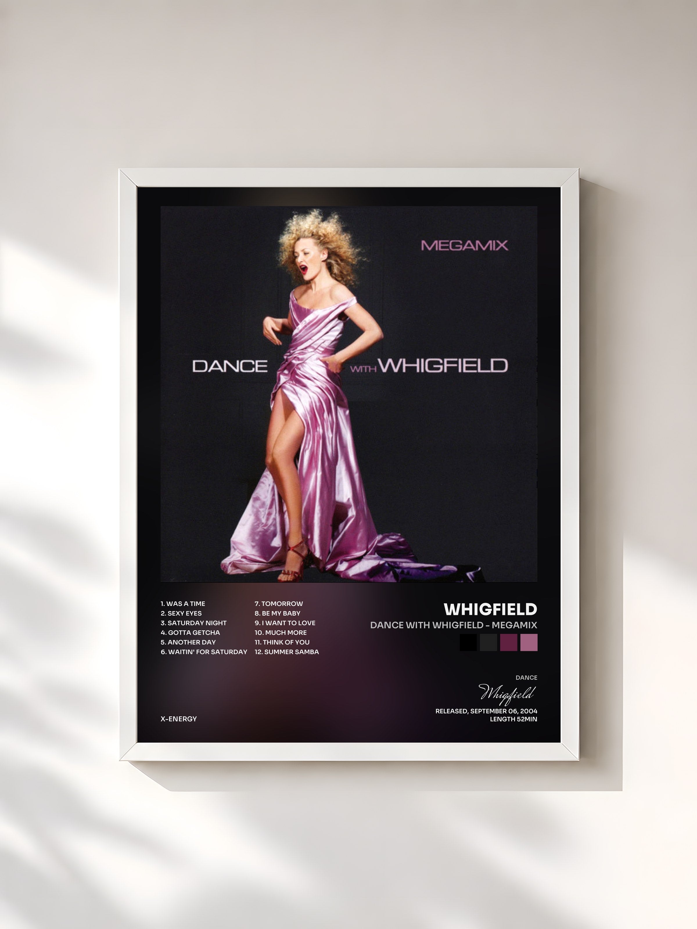 #blanc Tableau de l'album Dance with Whigfield - Megamix de Whigfield, cadre blanc, imprimé et encadré en France