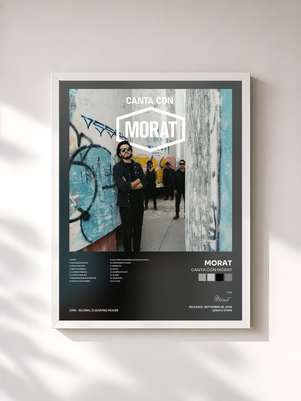 #blanc Tableau de l'album Canta Con Morat de Morat, cadre blanc, imprimé et encadré en France