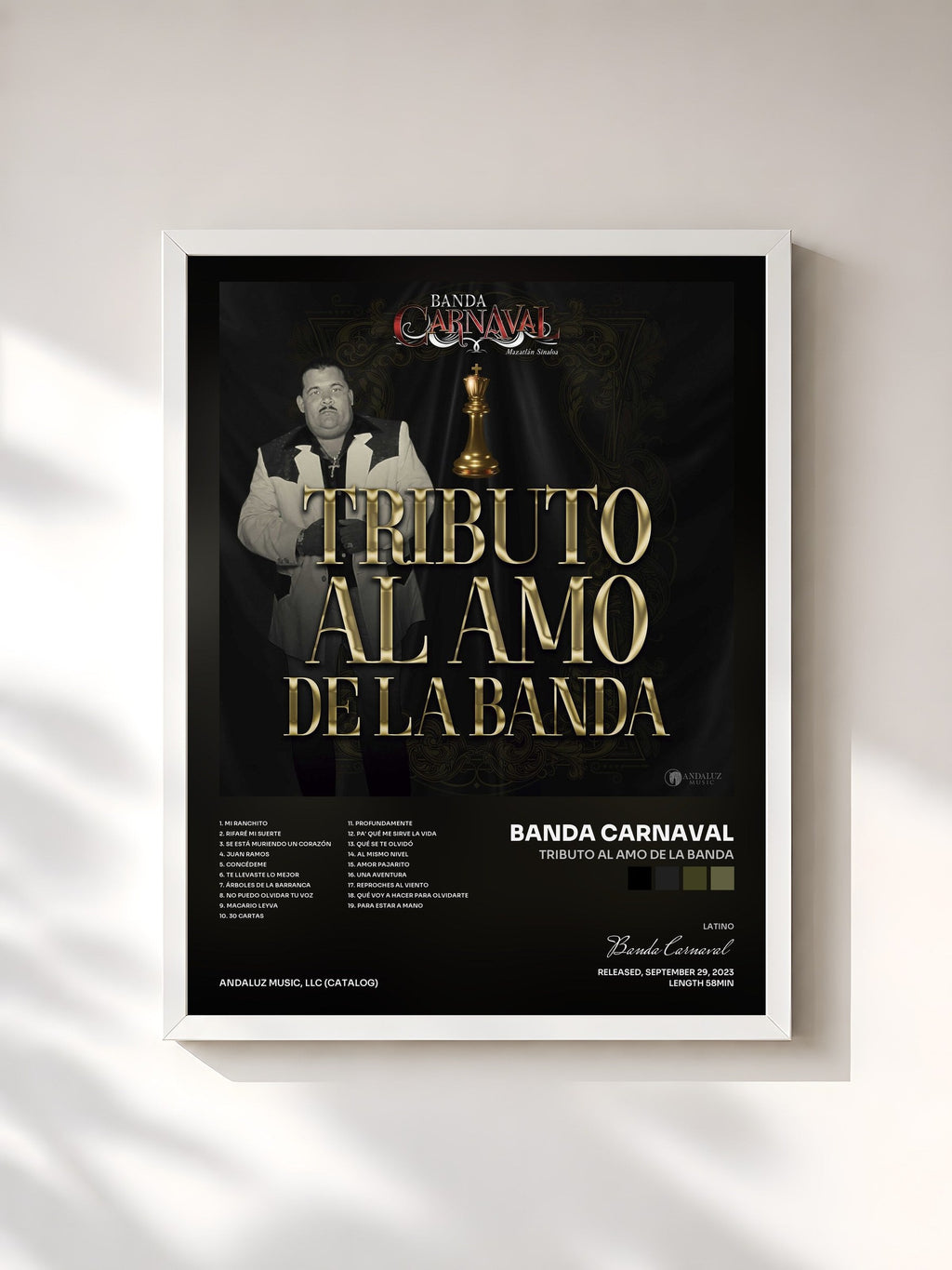 #blanc Tableau de l'album Tributo Al Amo De La Banda de Banda Carnaval, cadre blanc, imprimé et encadré en France