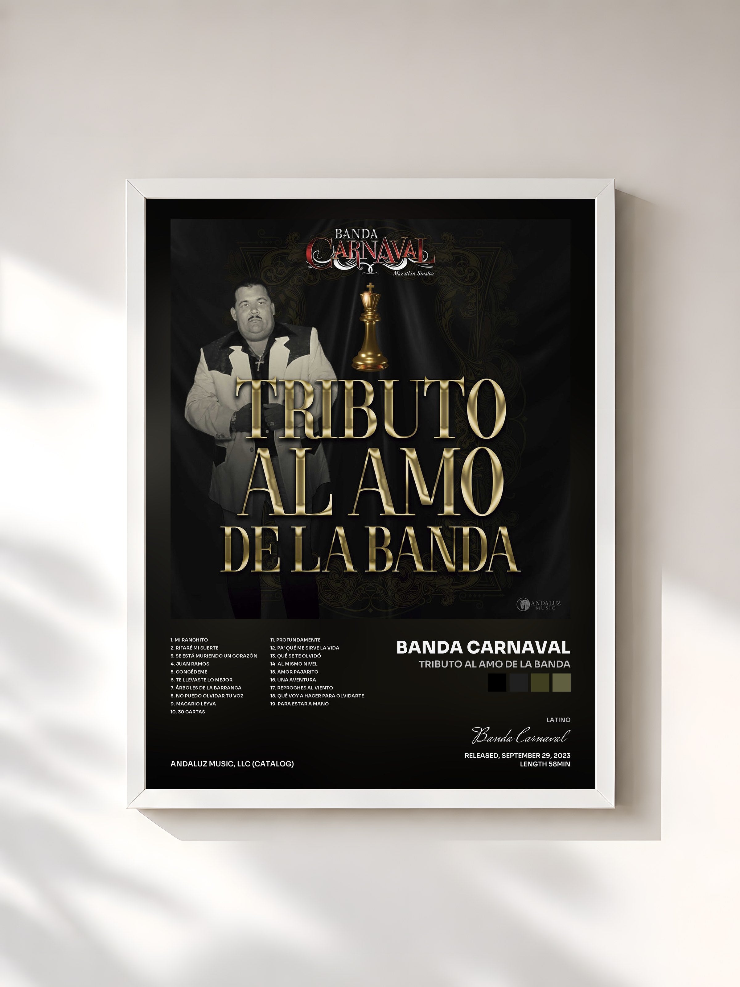 #blanc Tableau de l'album Tributo Al Amo De La Banda de Banda Carnaval, cadre blanc, imprimé et encadré en France