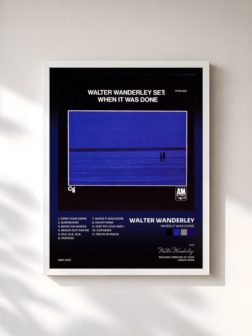 #blanc When It Was Done von Walter Wanderley als gerahmter Kunstdruck, weißer Rahmen, gedruckt und gerahmt in Frankreich