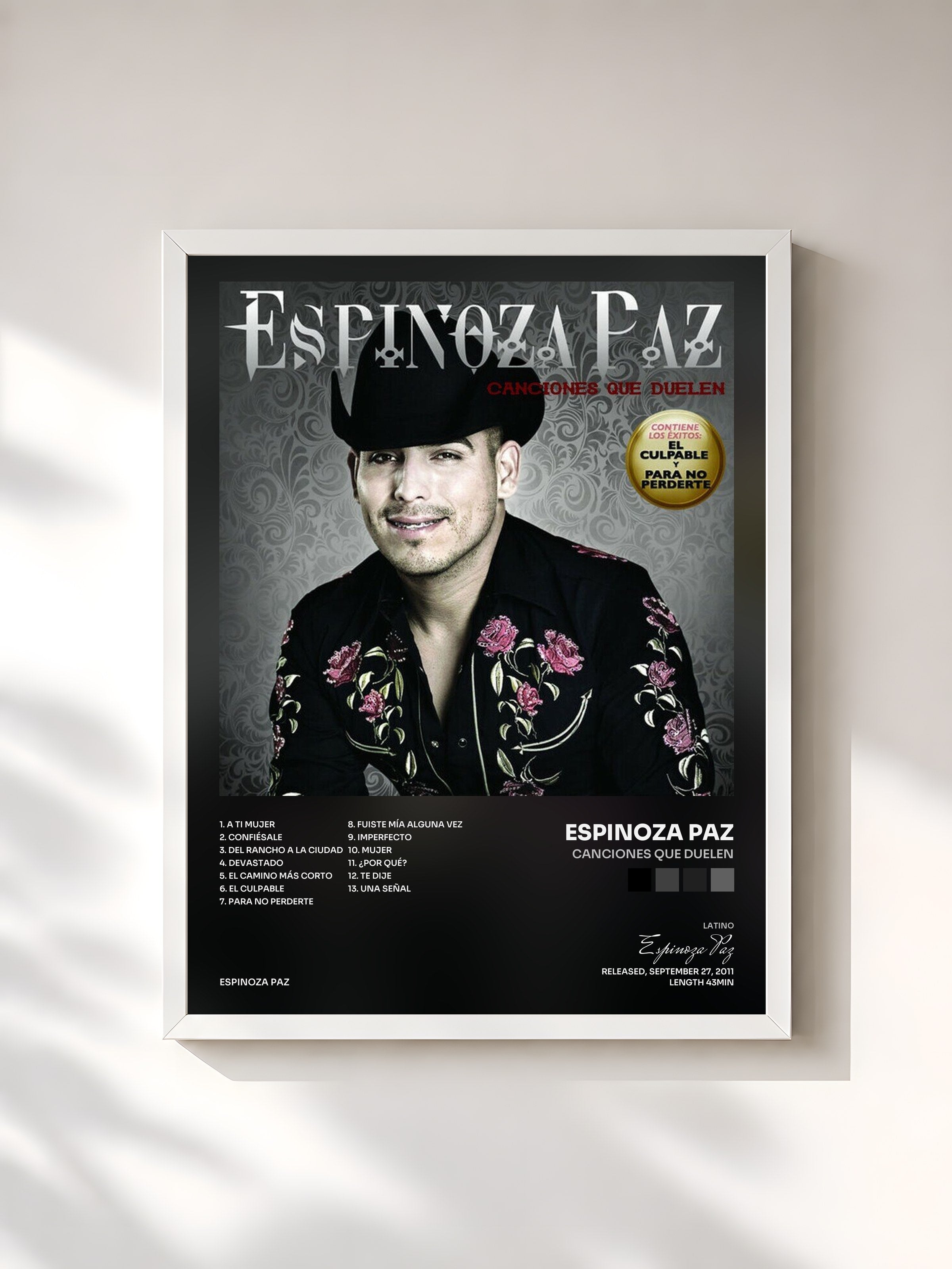 #blanc Tableau de l'album Canciones Que Duelen de Espinoza Paz, cadre blanc, imprimé et encadré en France