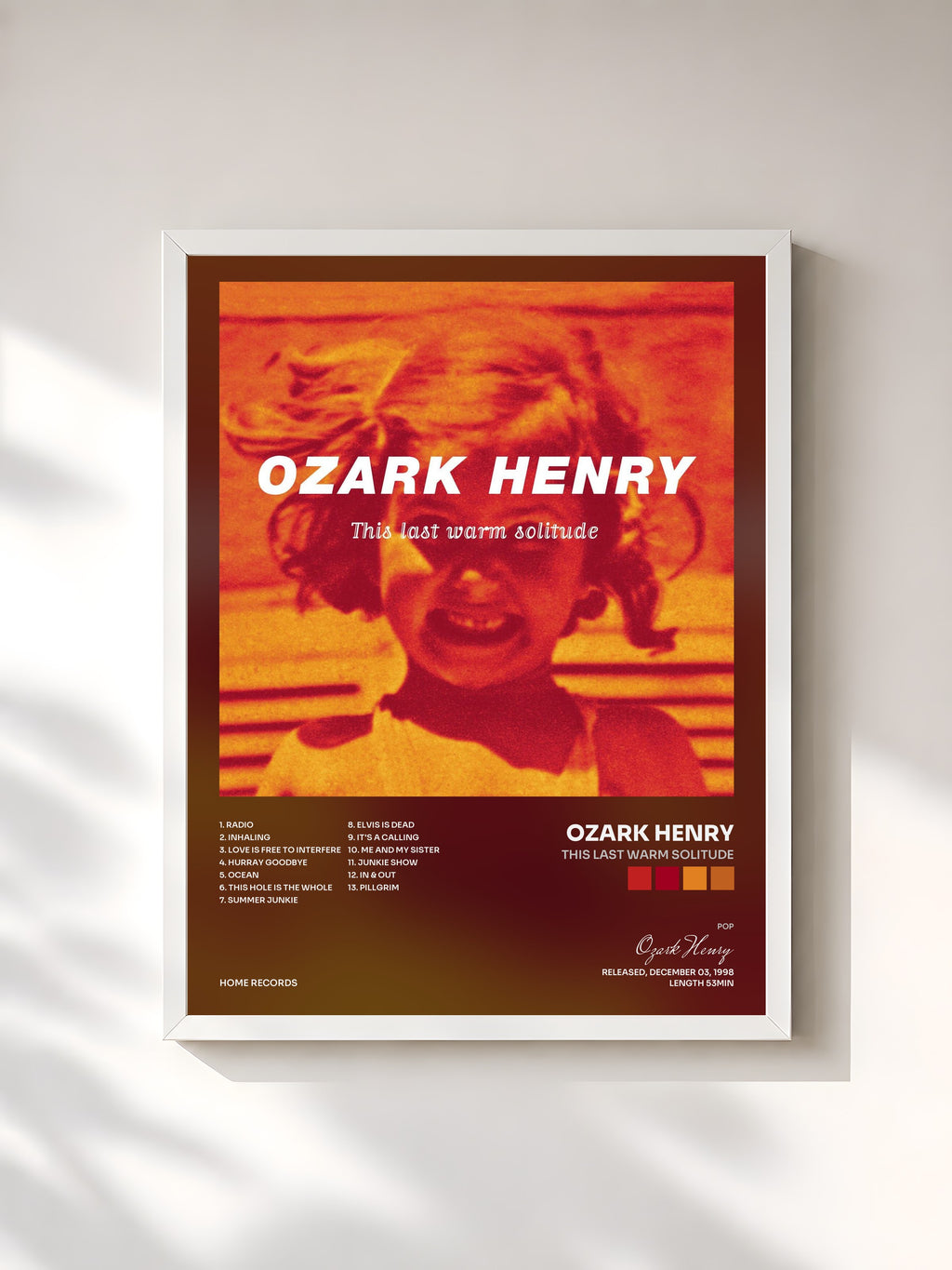 #blanc Tableau de l'album This Last Warm Solitude de Ozark Henry, cadre blanc, imprimé et encadré en France
