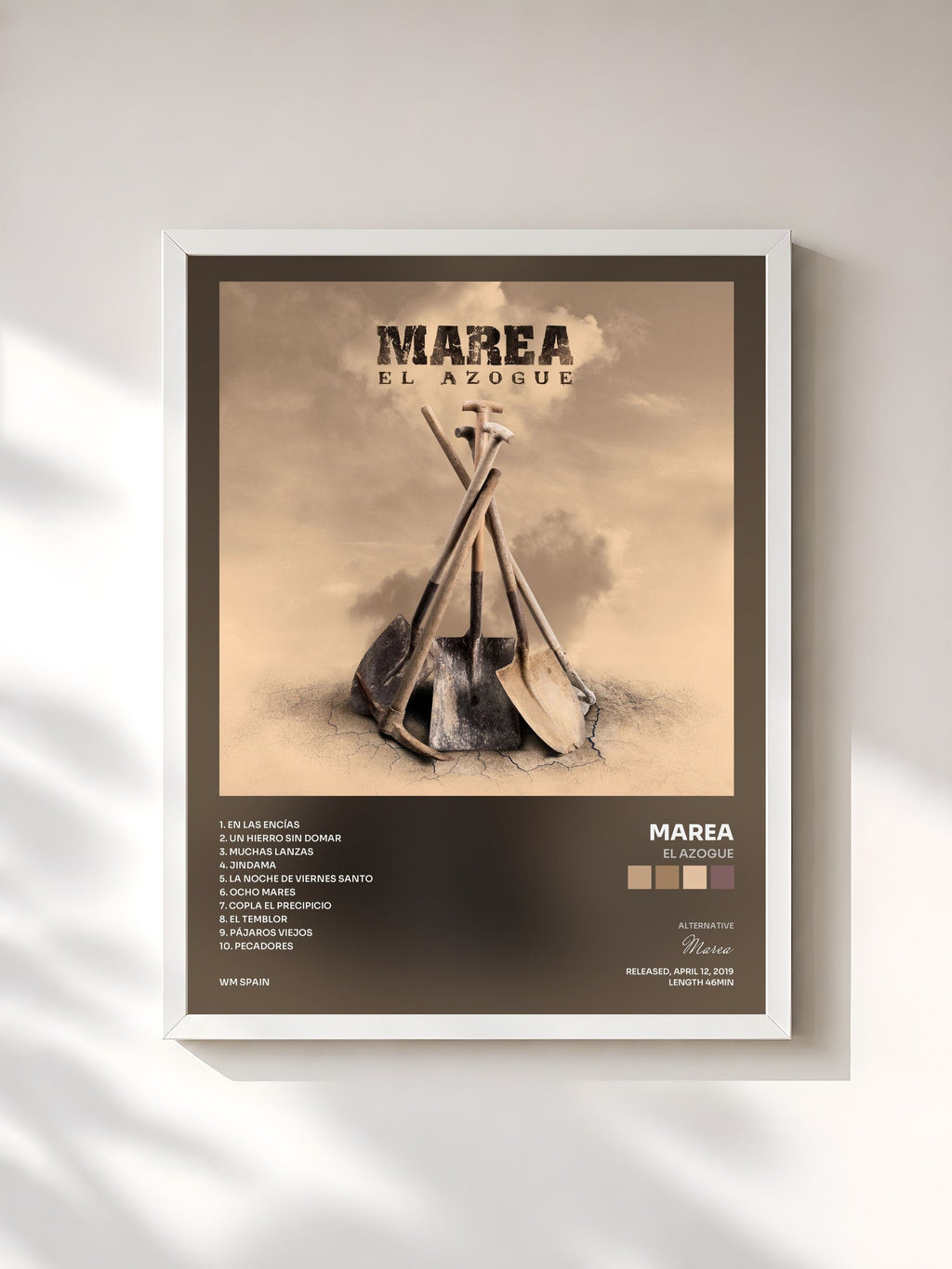 #blanc El azogue von Marea als gerahmter Kunstdruck, weißer Rahmen, gedruckt und gerahmt in Frankreich