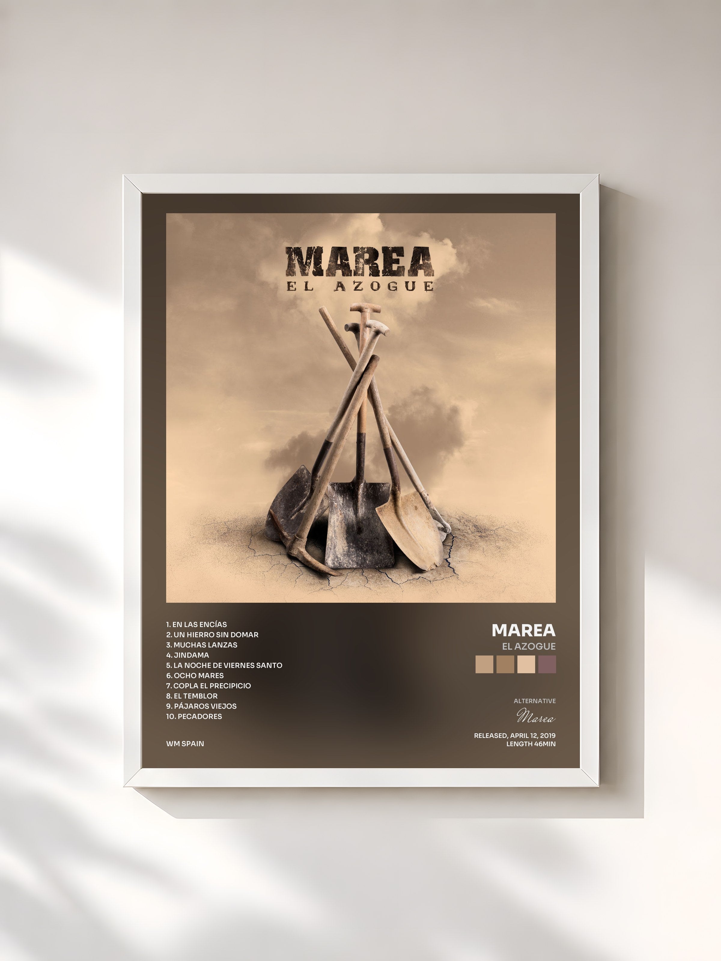 #blanc Tableau de l'album El azogue de Marea, cadre blanc, imprimé et encadré en France