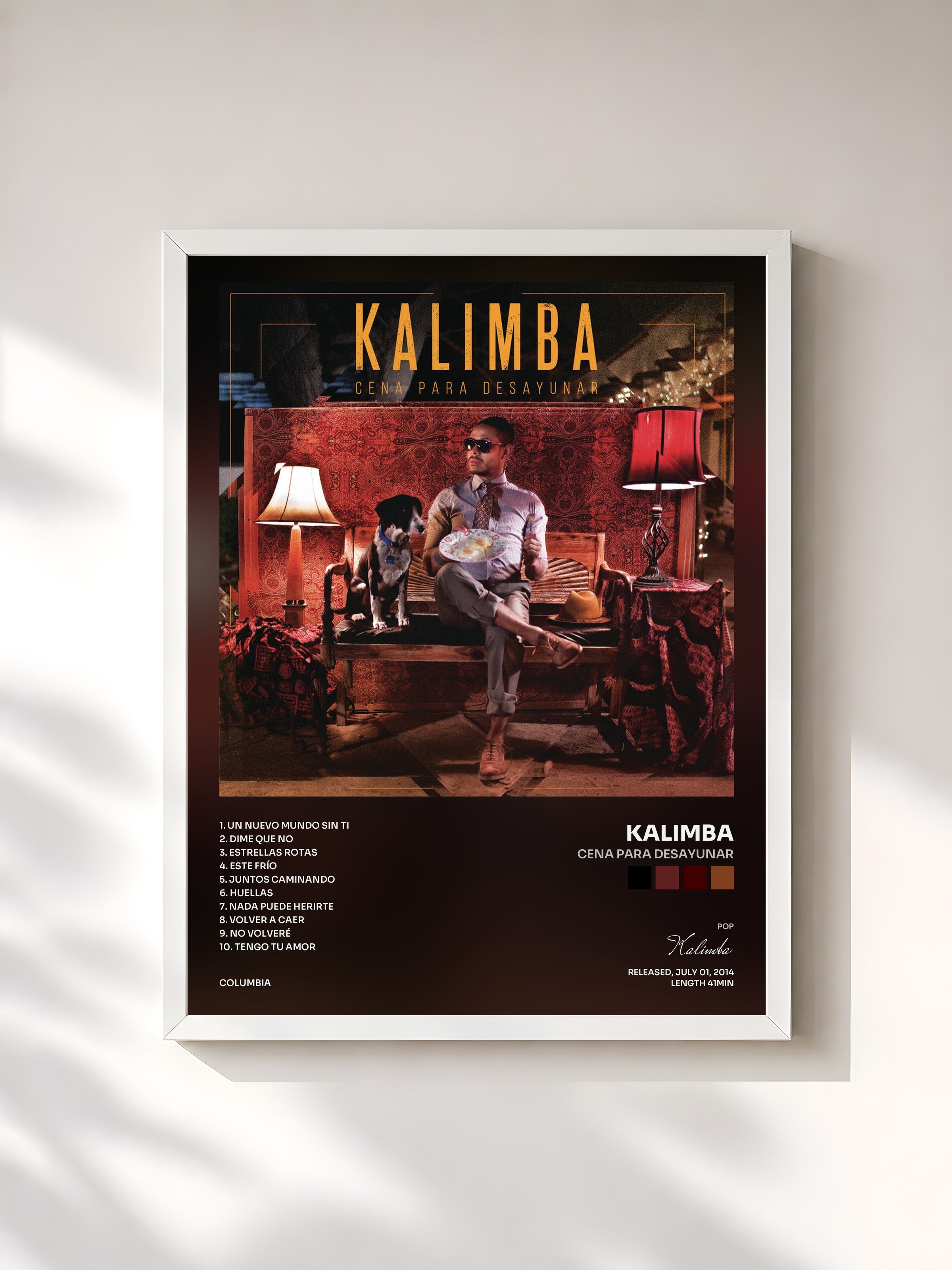 #blanc Tableau de l'album Cena para Desayunar de Kalimba, cadre blanc, imprimé et encadré en France