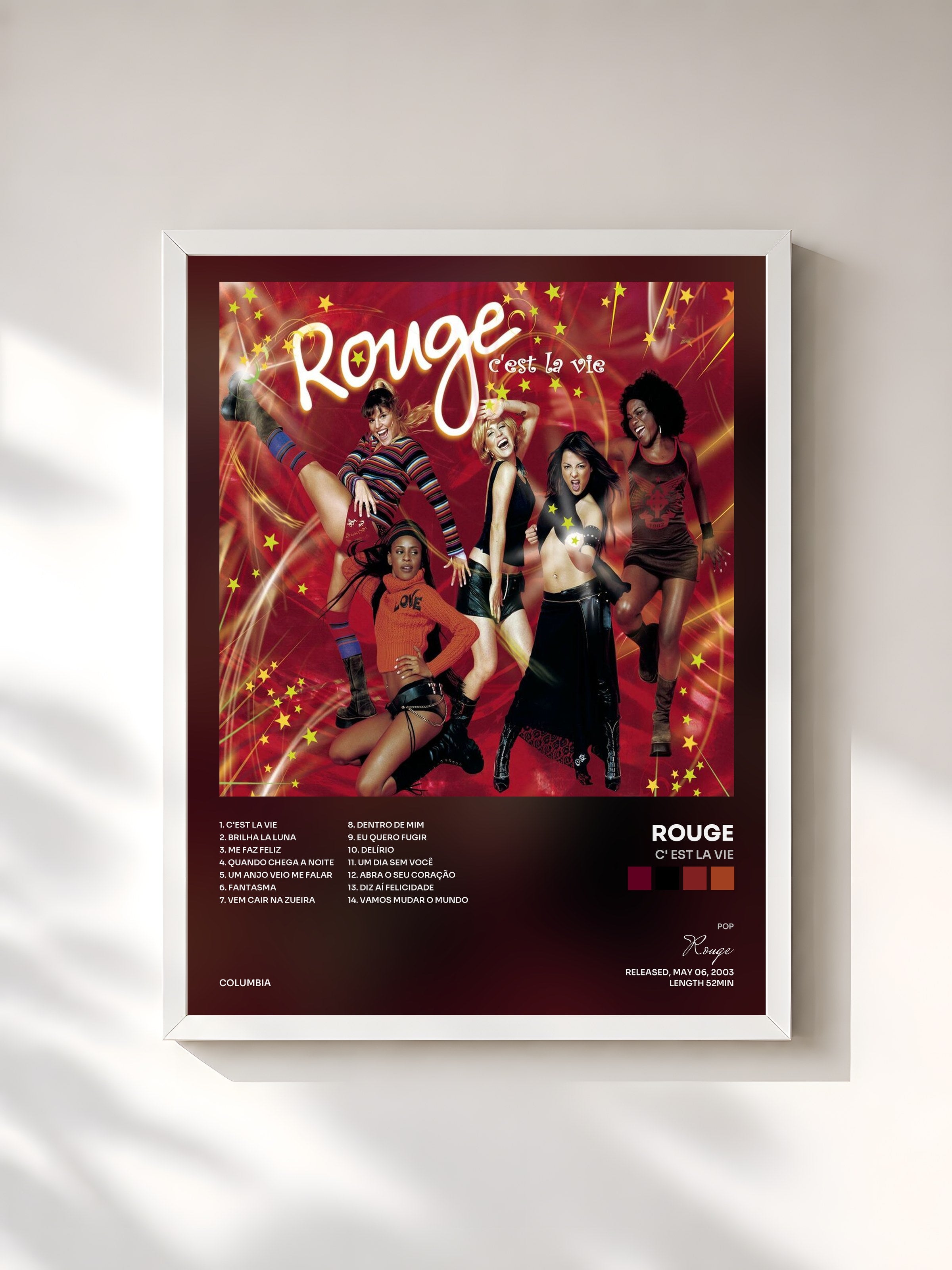 #blanc Tableau de l'album C' Est La Vie de Rouge, cadre blanc, imprimé et encadré en France