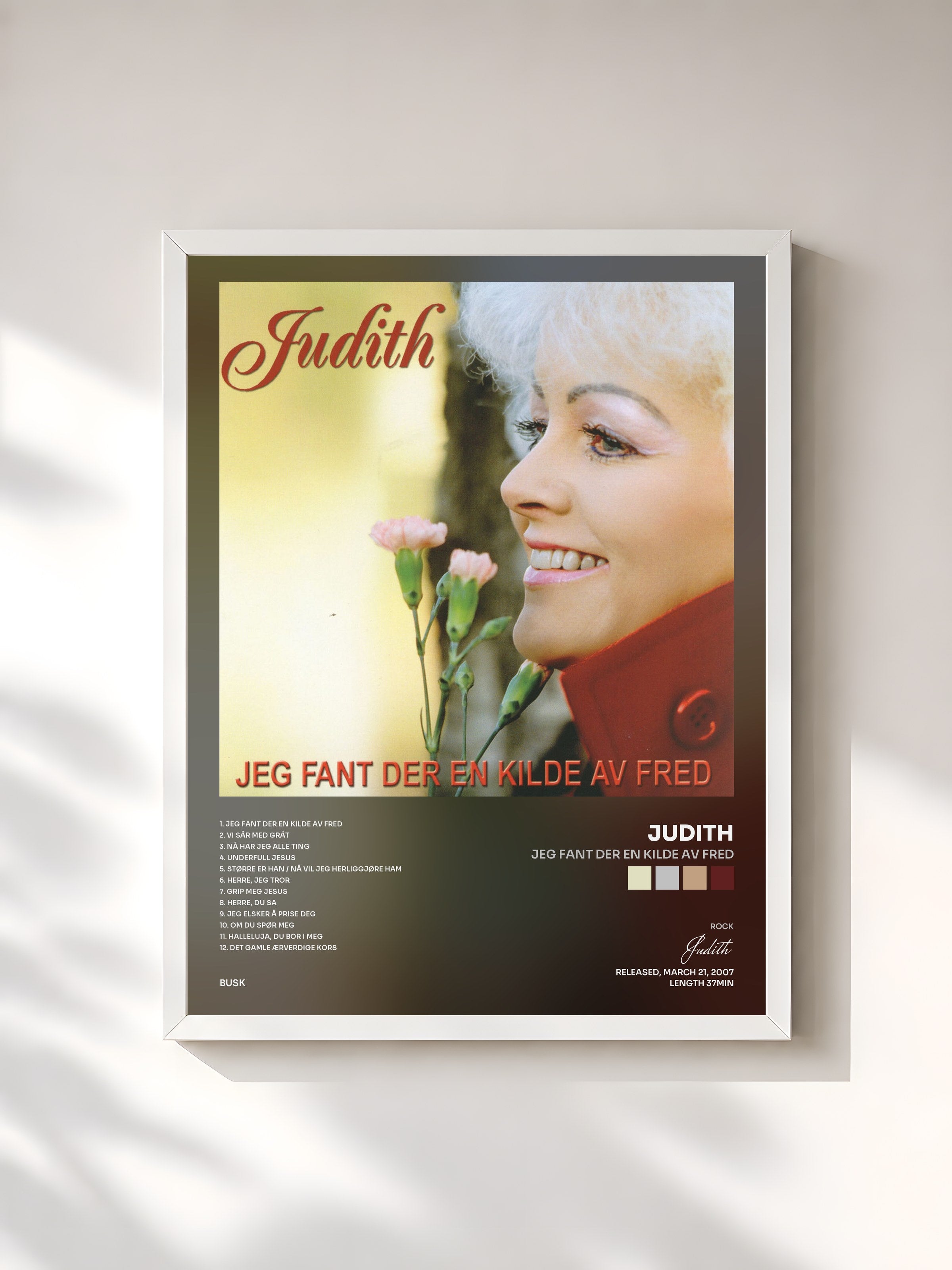 #blanc Tableau de l'album Jeg Fant Der En Kilde Av Fred de Judith, cadre blanc, imprimé et encadré en France