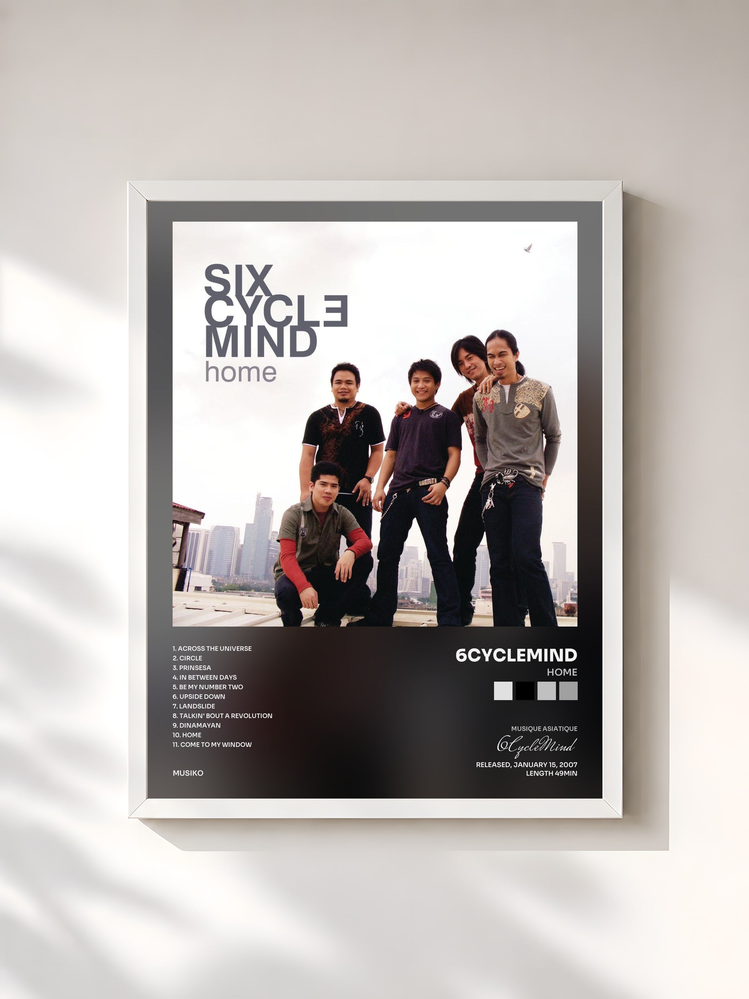 #blanc Tableau de l'album Home de 6CycleMind, cadre blanc, imprimé et encadré en France