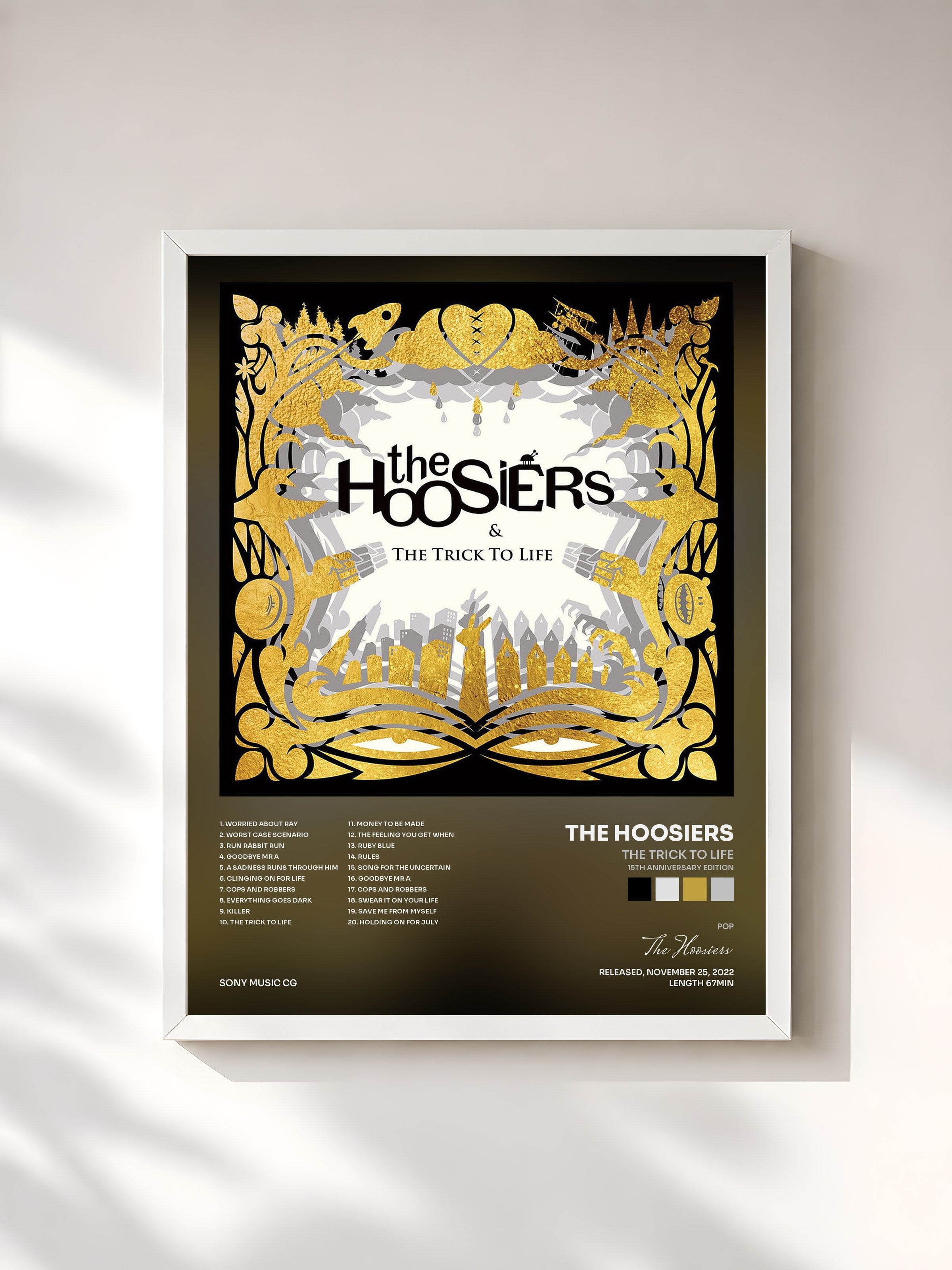#blanc Tableau de l'album The Trick to Life (15th Anniversary Edition) de The Hoosiers, cadre blanc, imprimé et encadré en France